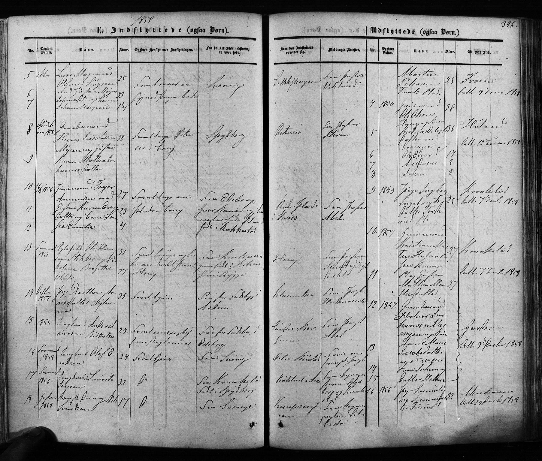 Ås prestekontor Kirkebøker, AV/SAO-A-10894/F/Fa/L0007: Parish register (official) no. I 7, 1854-1870, p. 396