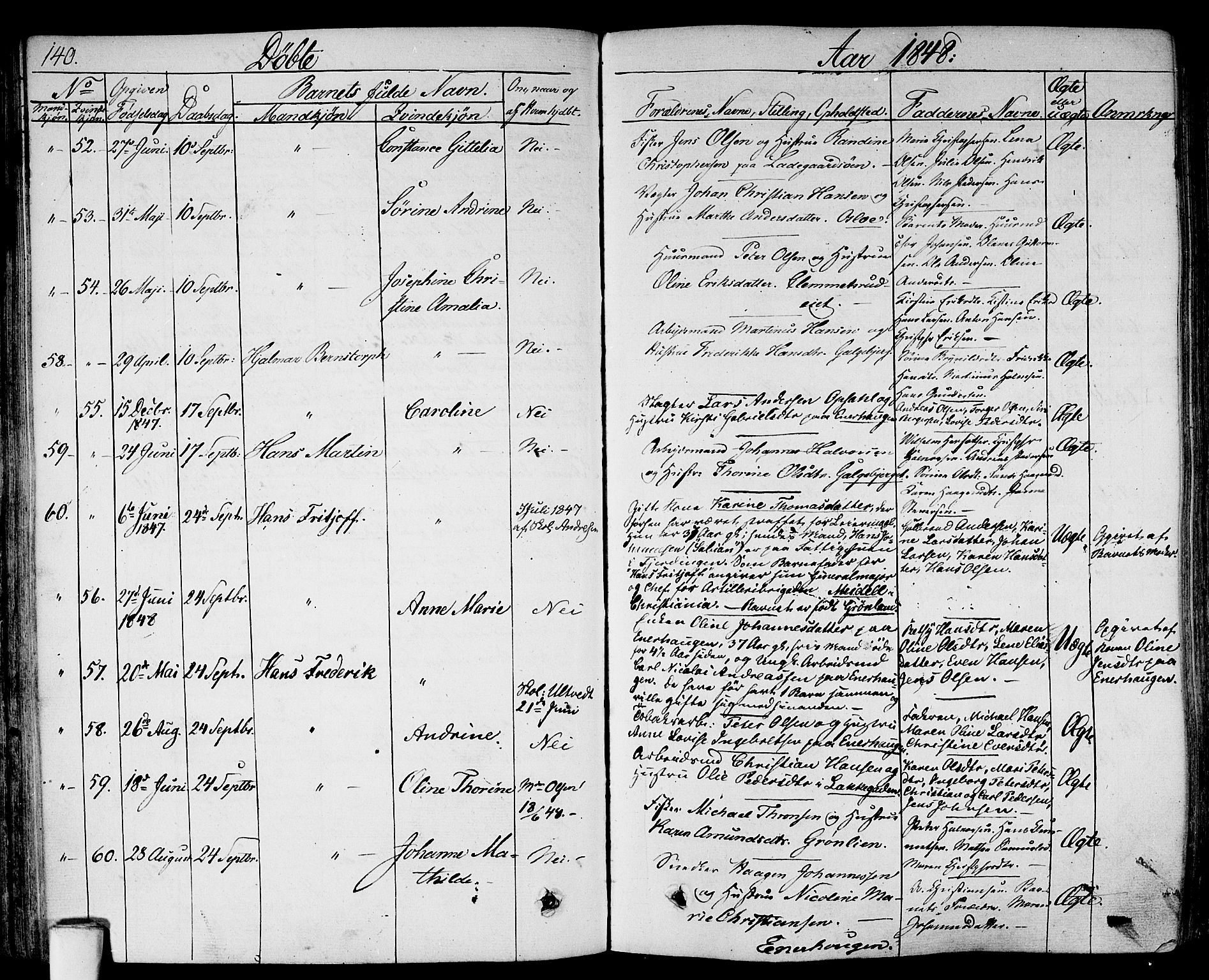 Gamlebyen prestekontor Kirkebøker, SAO/A-10884/F/Fa/L0003: Parish register (official) no. 3, 1829-1849, p. 140