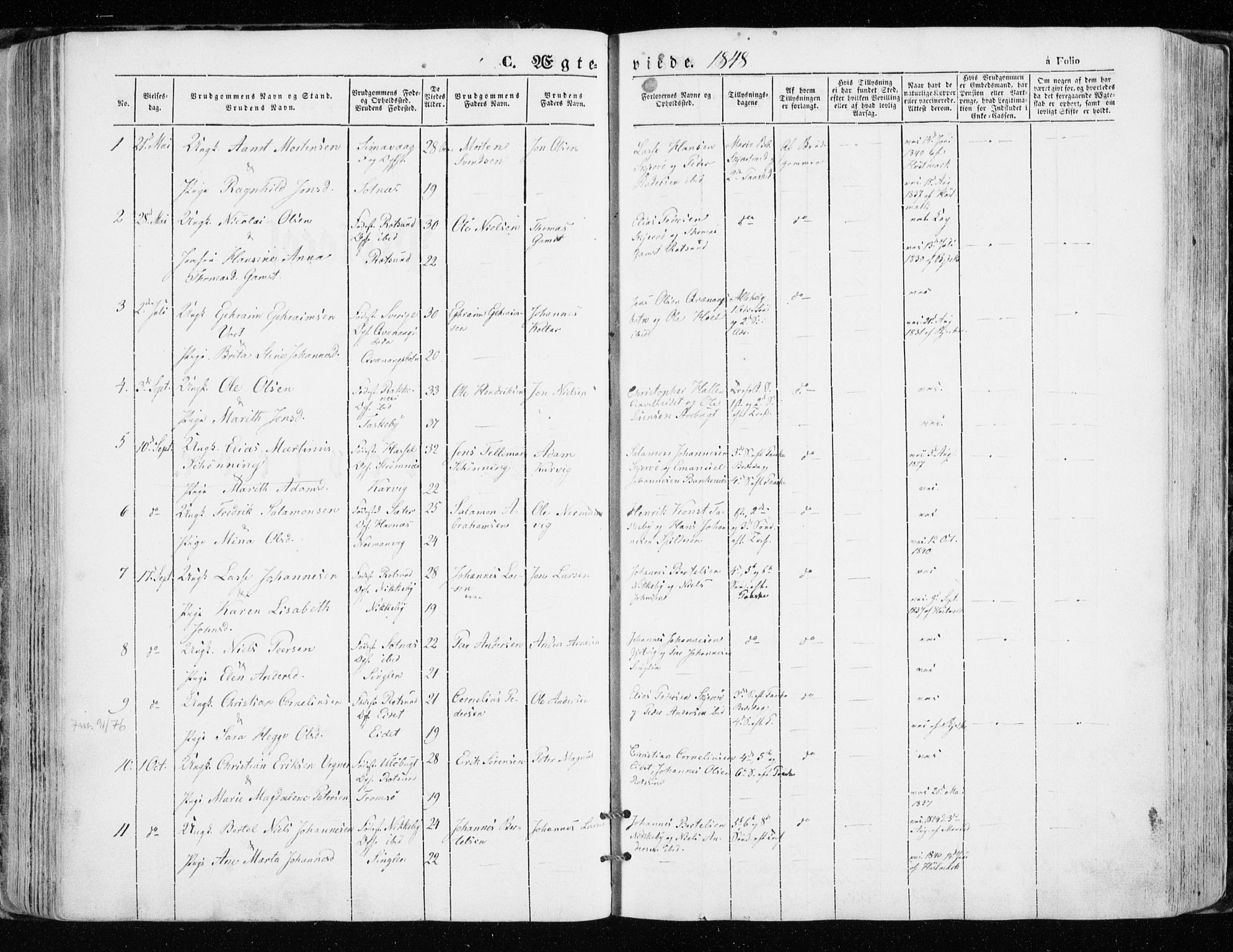 Skjervøy sokneprestkontor, AV/SATØ-S-1300/H/Ha/Haa/L0006kirke: Parish register (official) no. 6, 1848-1859