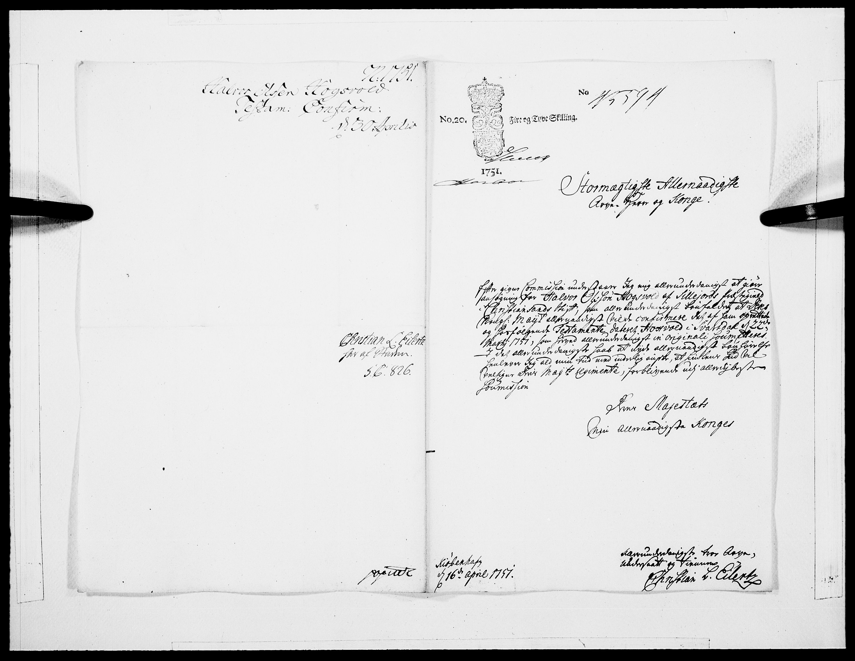 Danske Kanselli 1572-1799, RA/EA-3023/F/Fc/Fcc/Fcca/L0158: Norske innlegg 1572-1799, 1751, p. 111