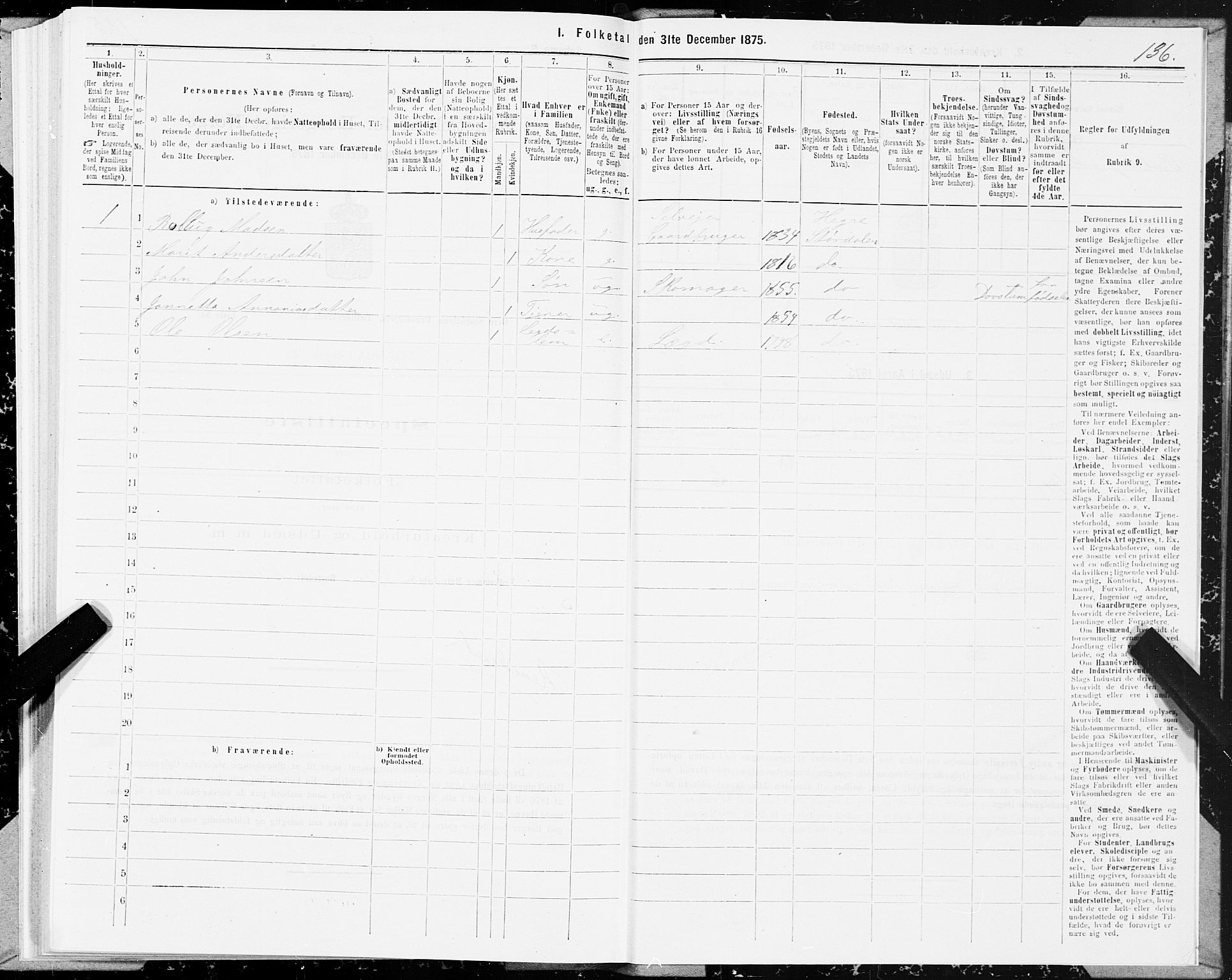 SAT, 1875 census for 1711P Øvre Stjørdal, 1875, p. 4136