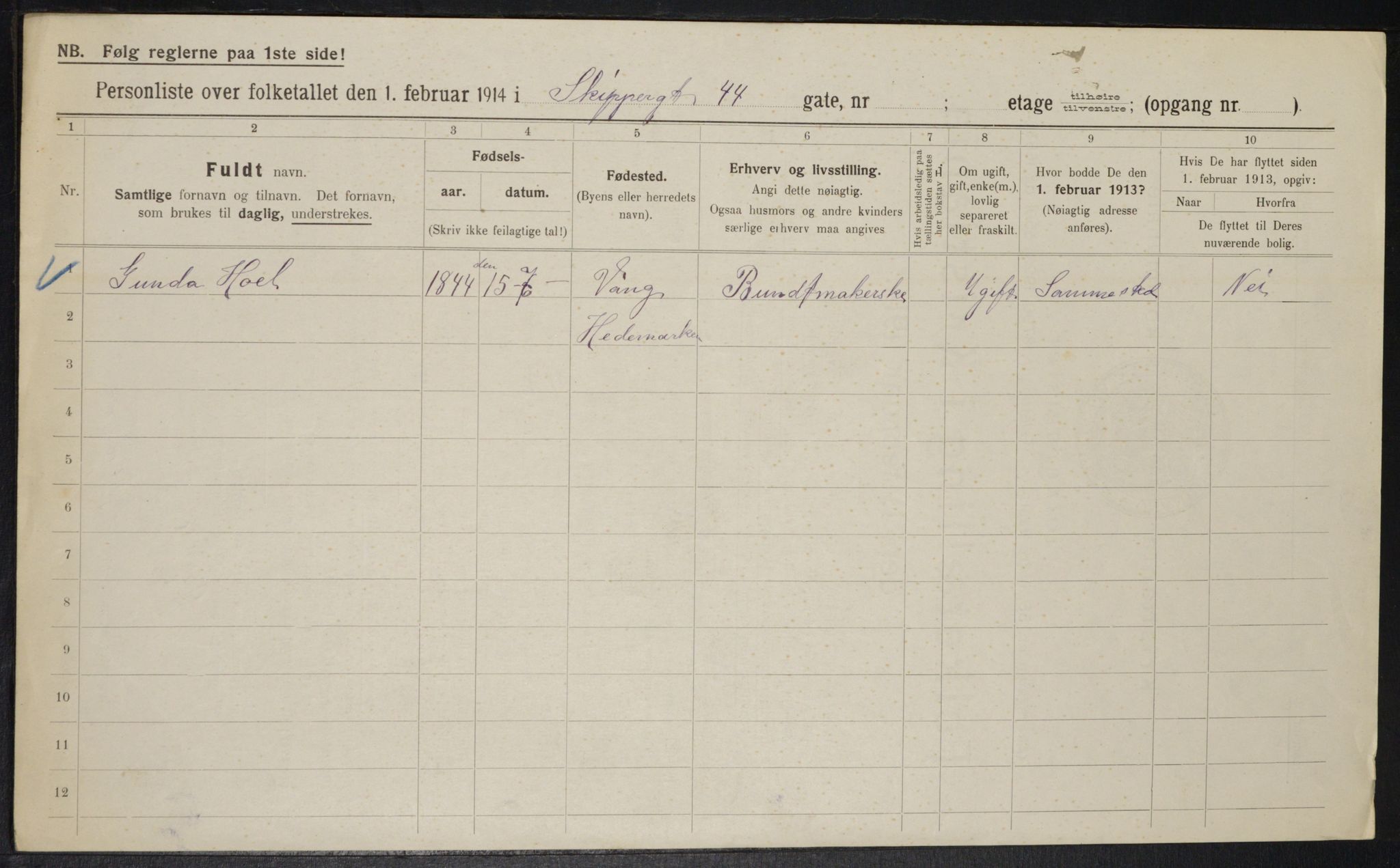 OBA, Municipal Census 1914 for Kristiania, 1914, p. 95651