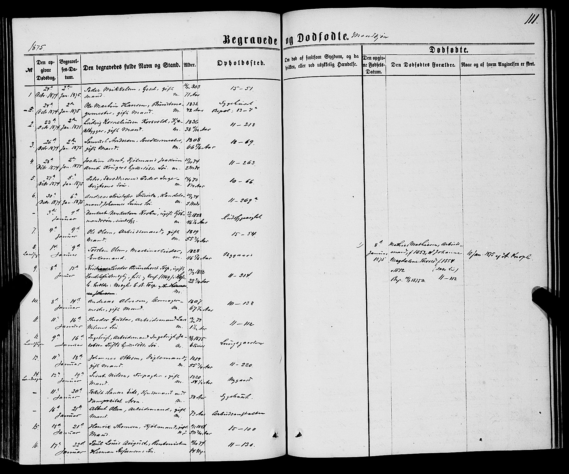 Domkirken sokneprestembete, SAB/A-74801/H/Haa/L0042: Parish register (official) no. E 3, 1863-1876, p. 111