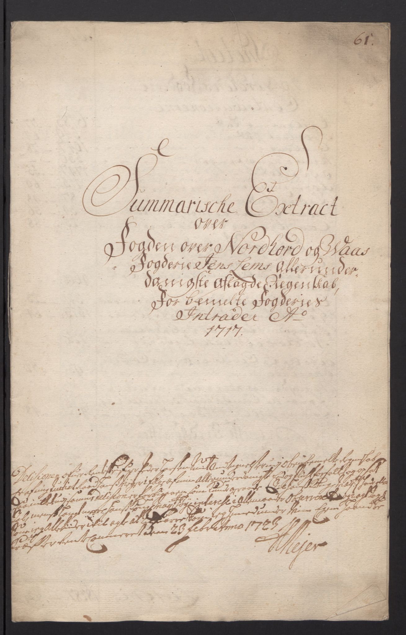 Rentekammeret inntil 1814, Reviderte regnskaper, Fogderegnskap, AV/RA-EA-4092/R51/L3201: Fogderegnskap Nordhordland og Voss, 1717, p. 22