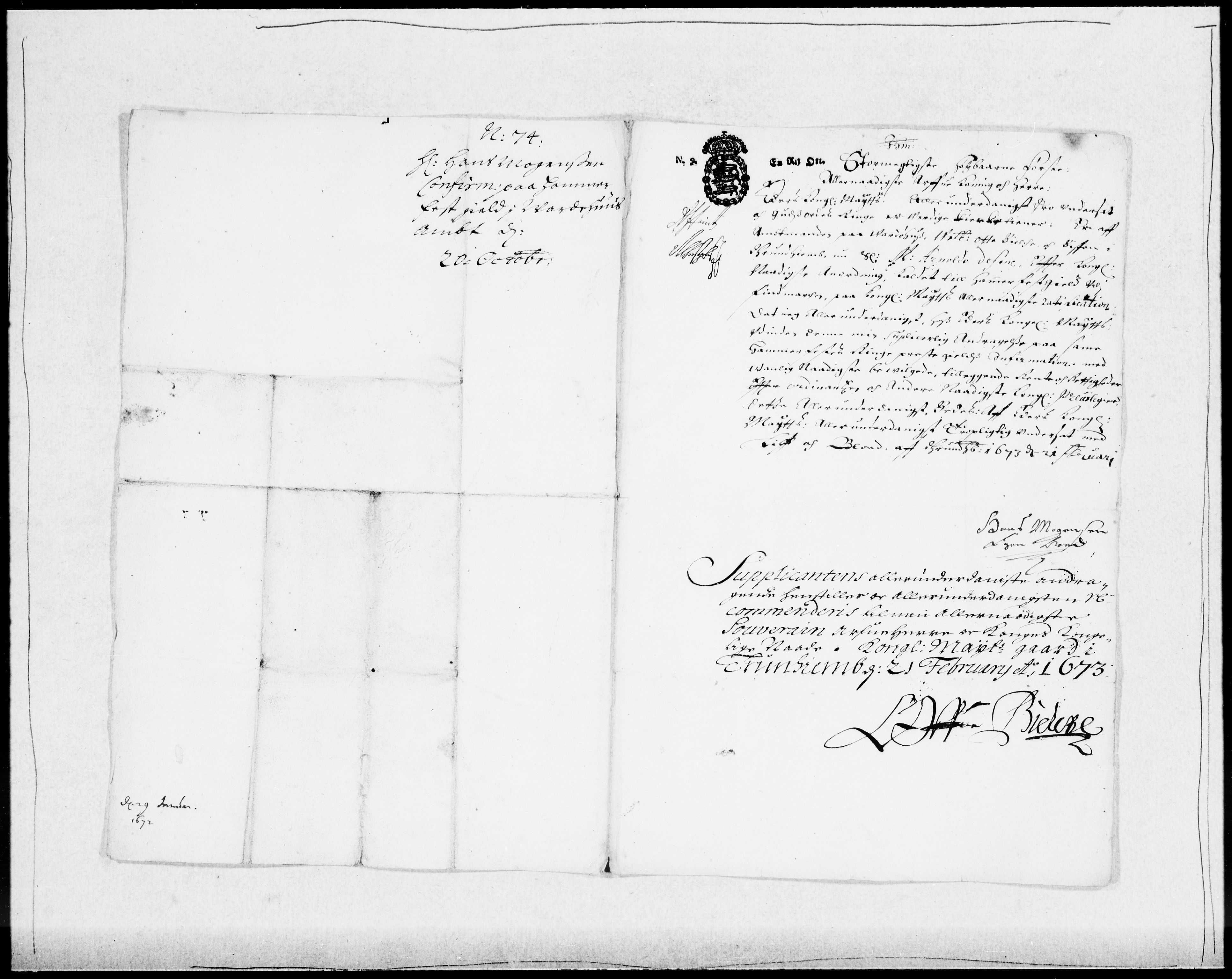 Danske Kanselli 1572-1799, RA/EA-3023/F/Fc/Fcc/Fcca/L0032: Norske innlegg 1572-1799, 1674-1680, p. 106