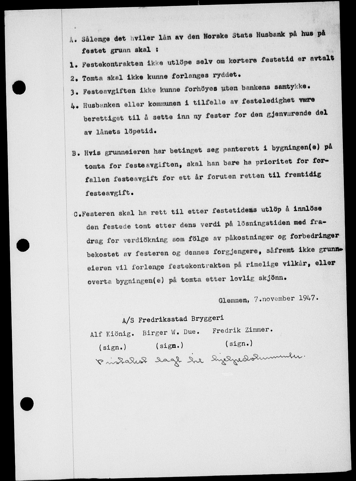 Onsøy sorenskriveri, SAO/A-10474/G/Ga/Gab/L0021: Mortgage book no. II A-21, 1947-1947, Diary no: : 3133/1947
