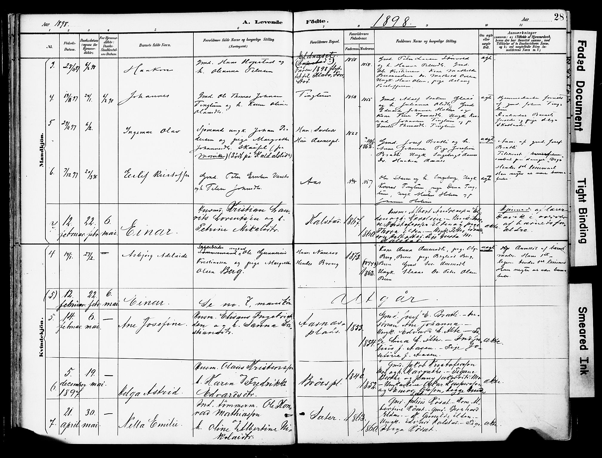 Ministerialprotokoller, klokkerbøker og fødselsregistre - Nord-Trøndelag, SAT/A-1458/742/L0409: Parish register (official) no. 742A02, 1891-1905, p. 28