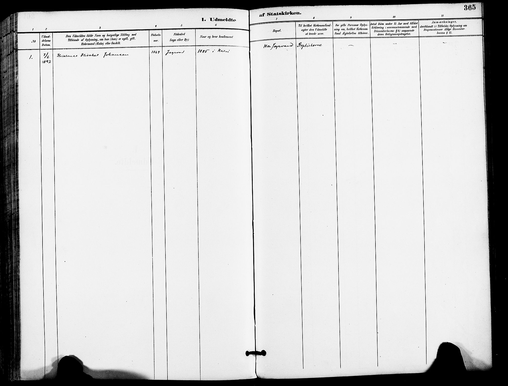 Karlsøy sokneprestembete, AV/SATØ-S-1299/H/Ha/Haa/L0007kirke: Parish register (official) no. 7, 1891-1902, p. 365