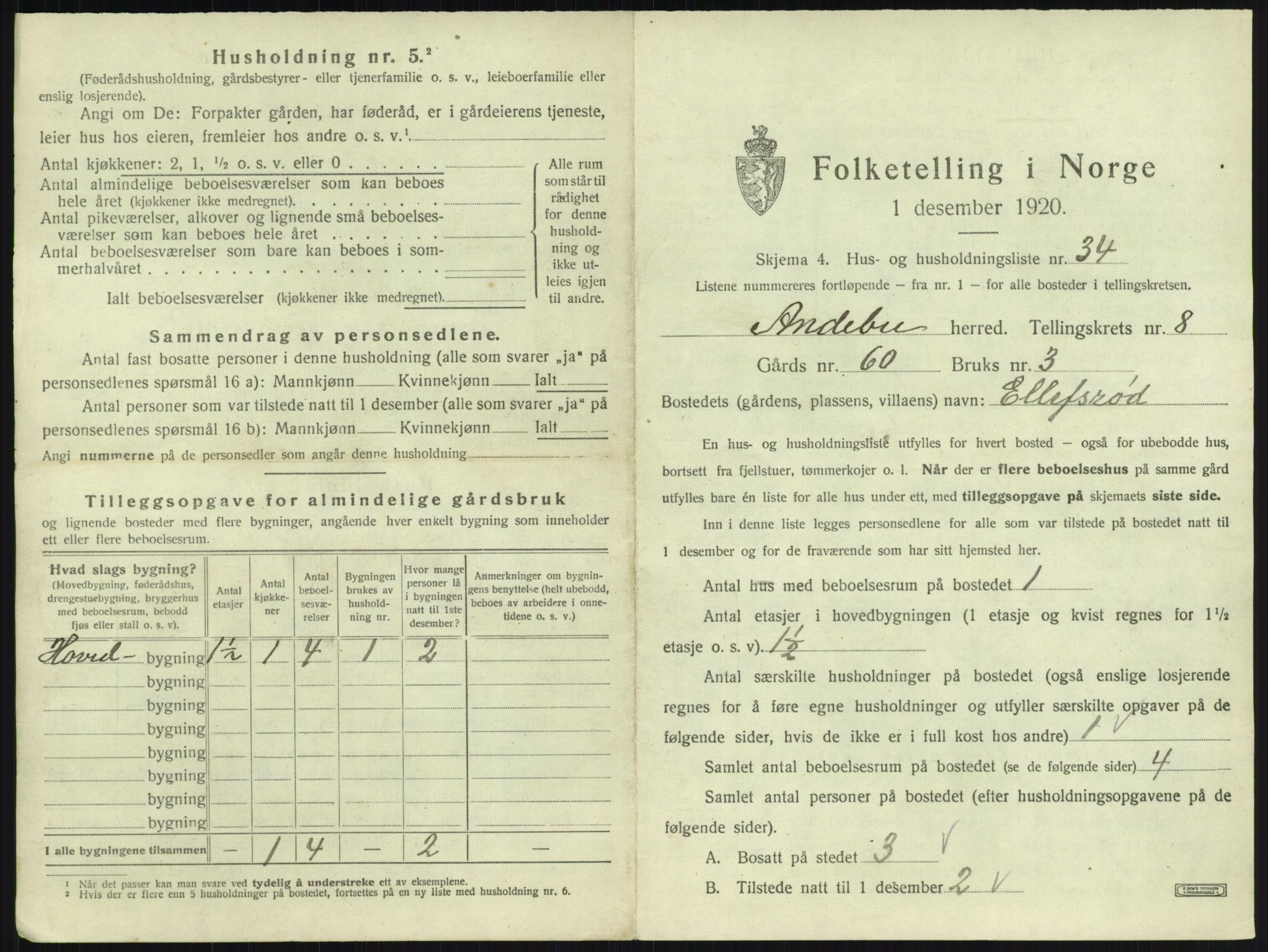 SAKO, 1920 census for Andebu, 1920, p. 528