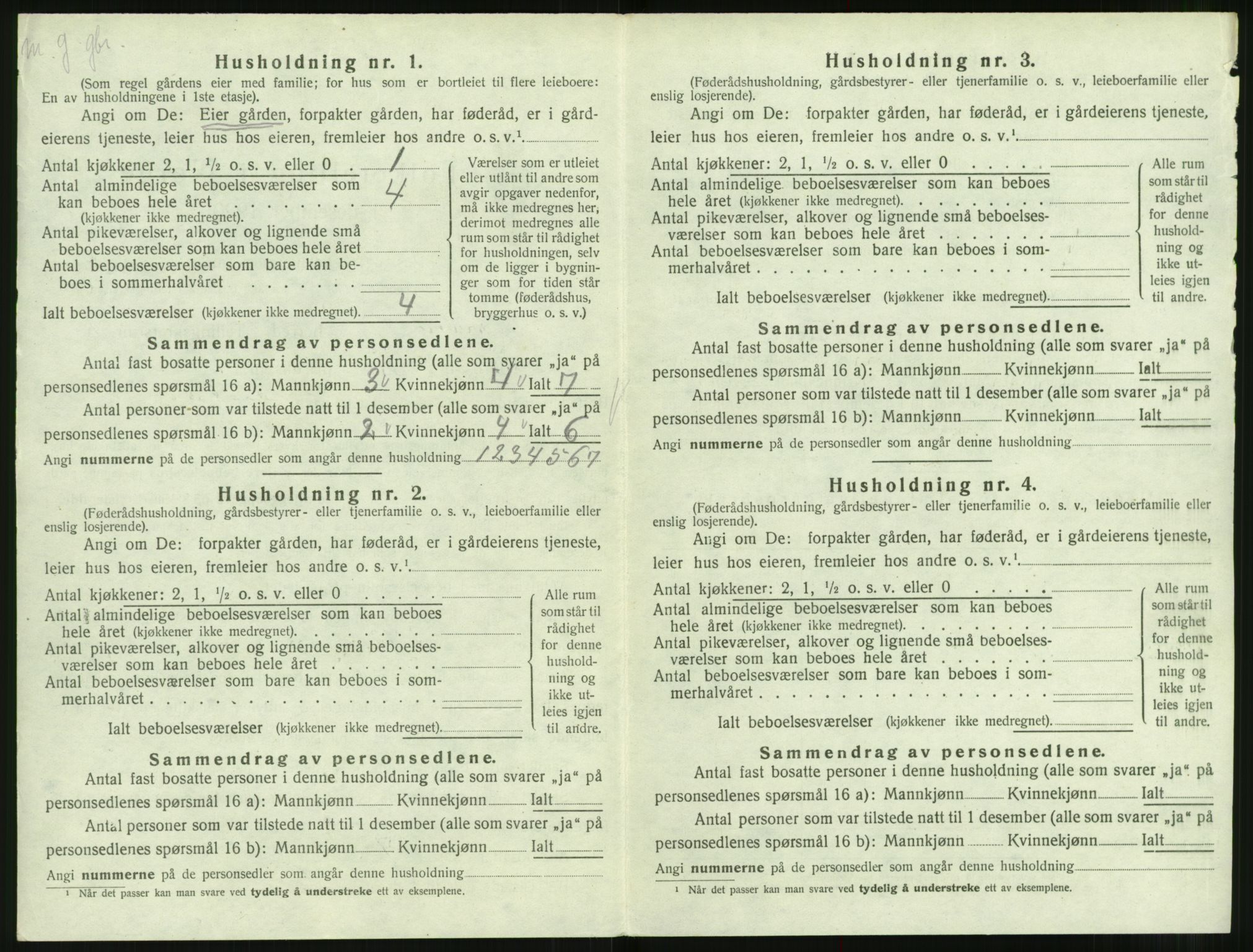 SAT, 1920 census for Ulstein, 1920, p. 491