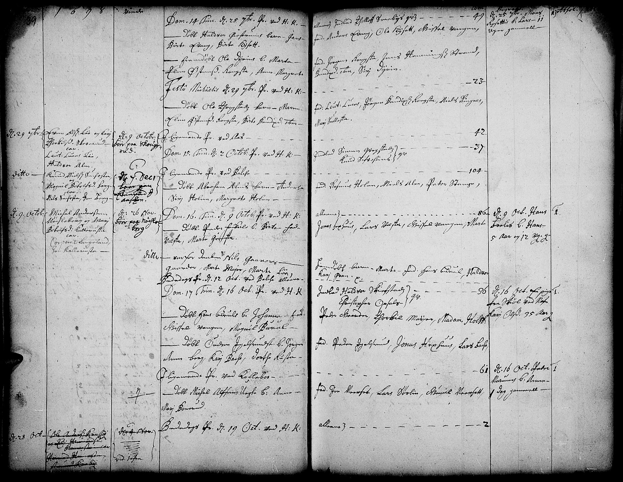 Toten prestekontor, SAH/PREST-102/H/Ha/Haa/L0001: Parish register (official) no. 1, 1695-1713, p. 39