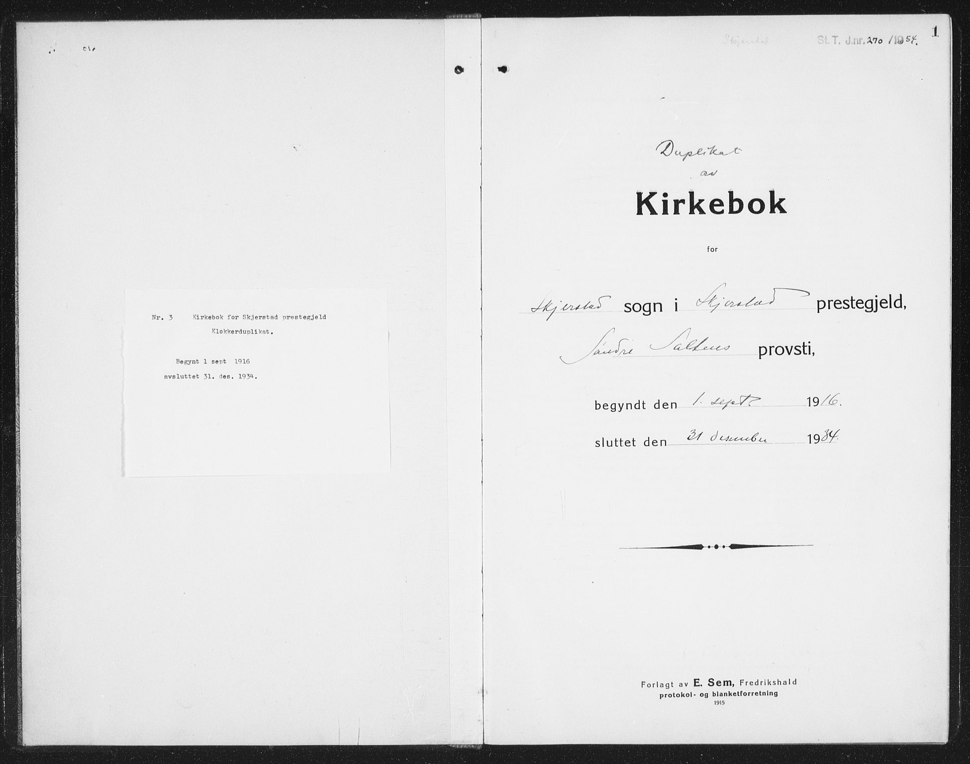 Ministerialprotokoller, klokkerbøker og fødselsregistre - Nordland, AV/SAT-A-1459/852/L0757: Parish register (copy) no. 852C08, 1916-1934, p. 1