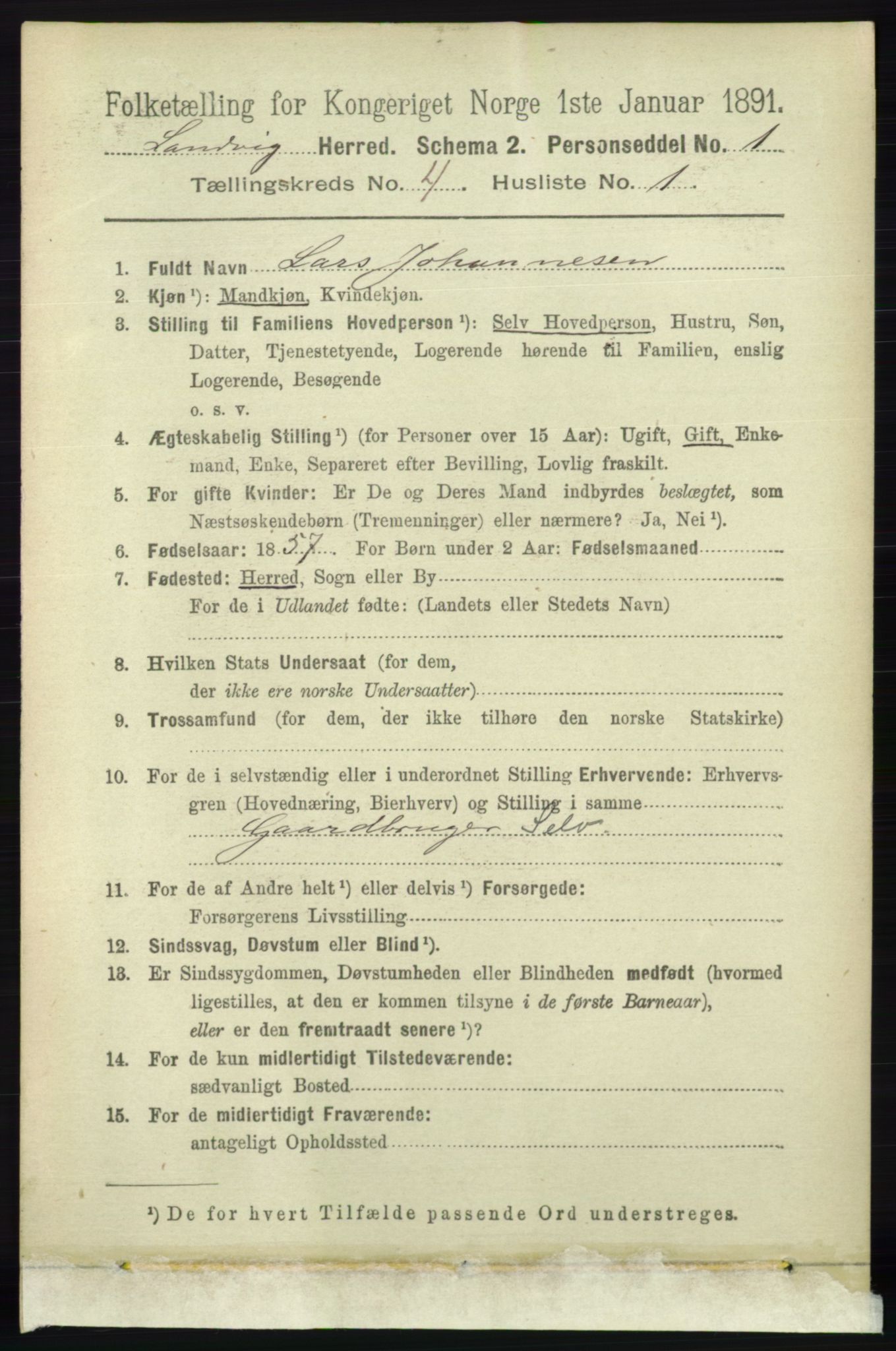 RA, 1891 census for 0924 Landvik, 1891, p. 1775