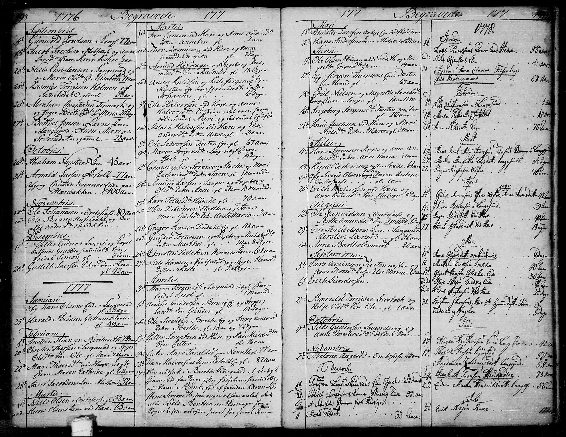 Bamble kirkebøker, SAKO/A-253/F/Fa/L0002: Parish register (official) no. I 2, 1775-1814, p. 498-499