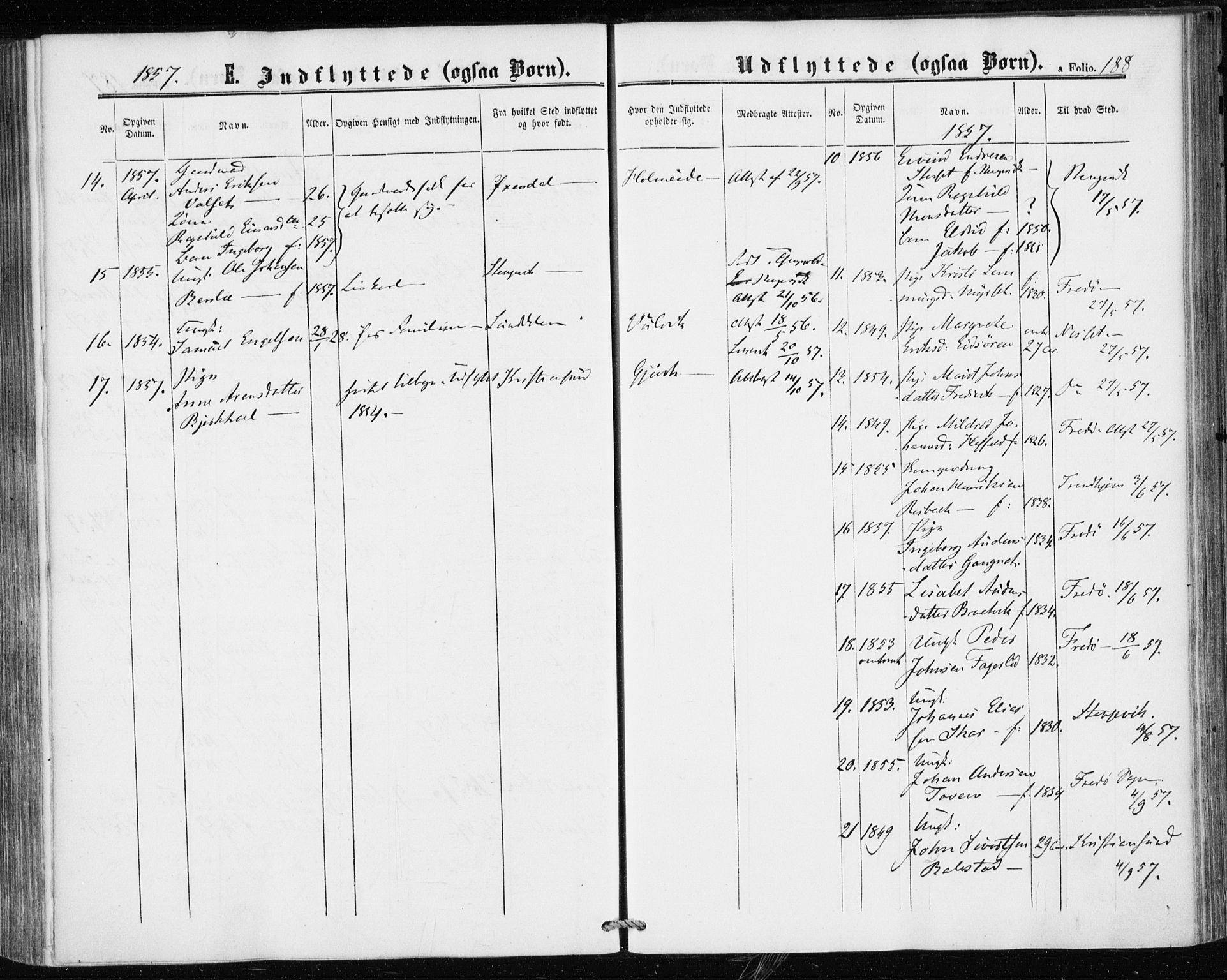 Ministerialprotokoller, klokkerbøker og fødselsregistre - Møre og Romsdal, AV/SAT-A-1454/586/L0985: Parish register (official) no. 586A11, 1857-1866, p. 188