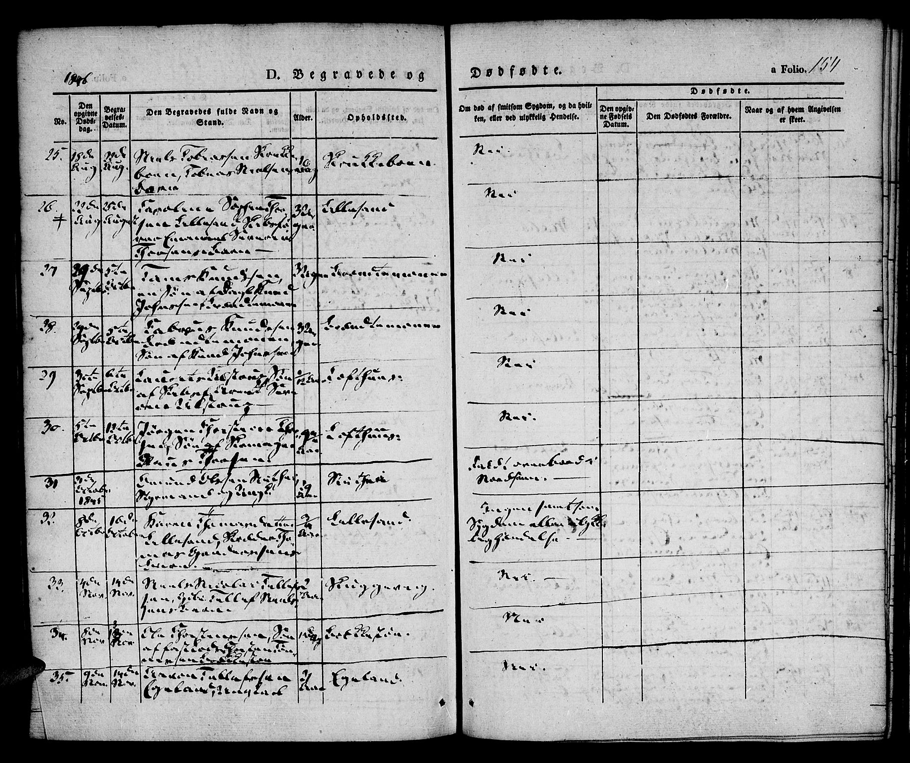 Vestre Moland sokneprestkontor, AV/SAK-1111-0046/F/Fa/Fab/L0005: Parish register (official) no. A 5, 1841-1849, p. 154