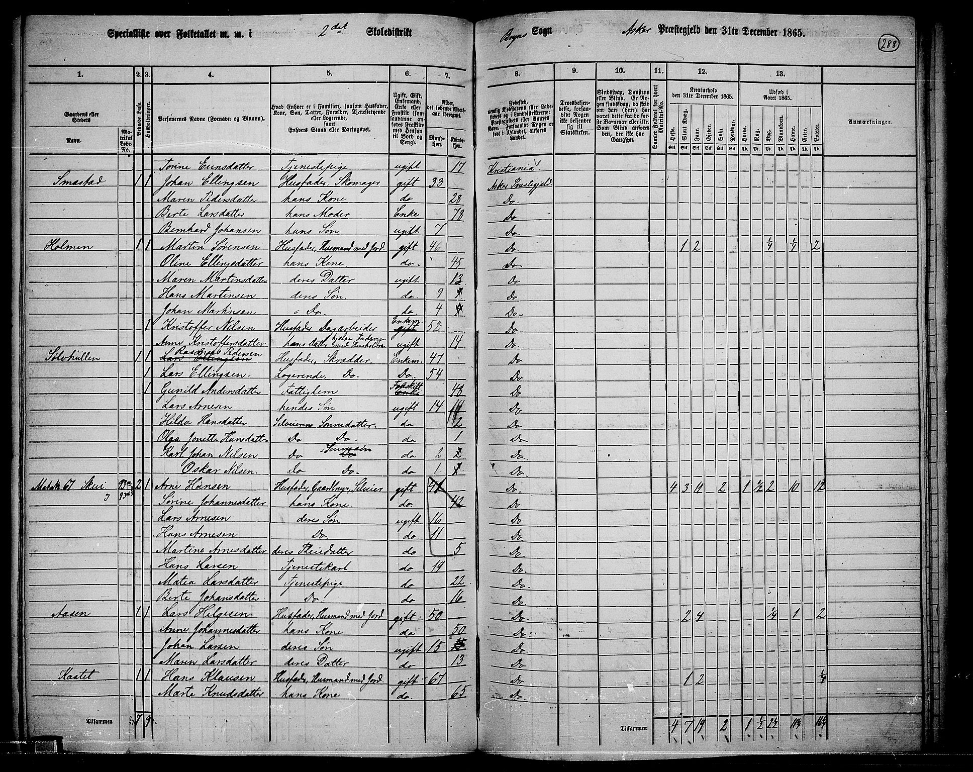 RA, 1865 census for Asker, 1865, p. 277