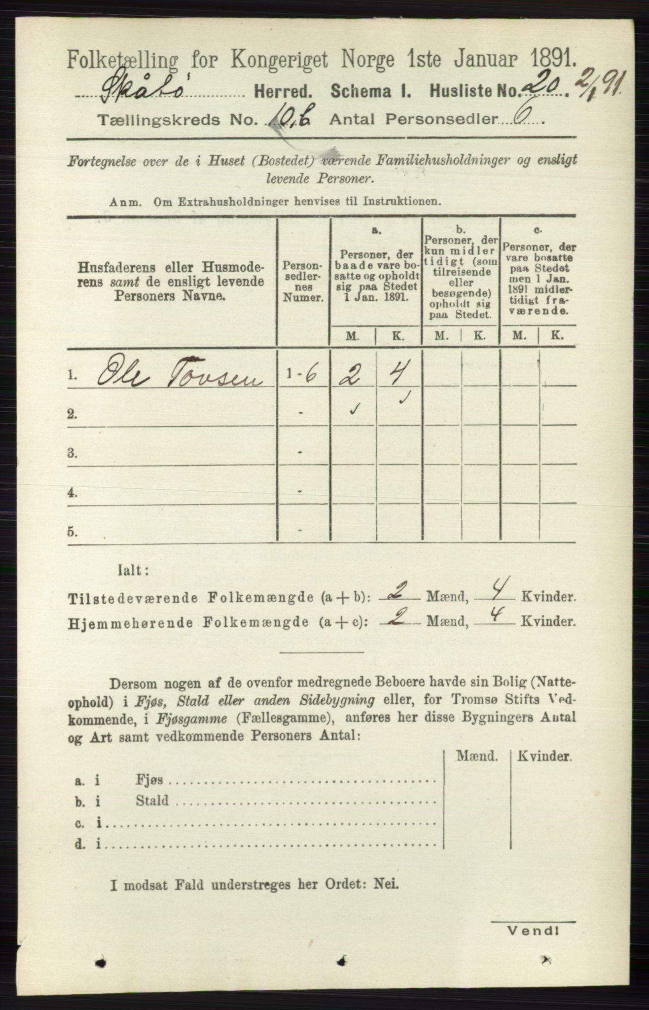 RA, 1891 census for 0815 Skåtøy, 1891, p. 4126