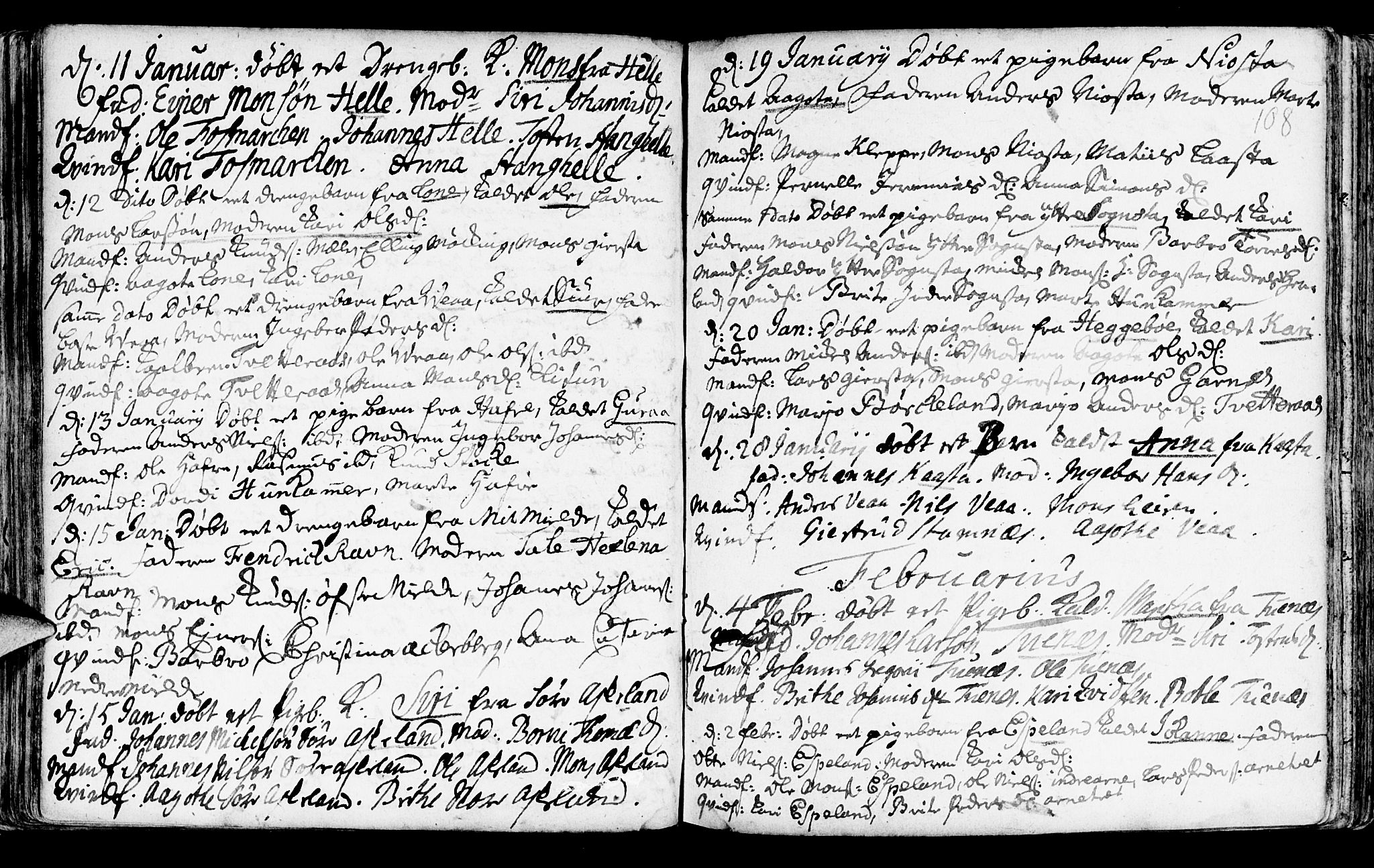 Haus sokneprestembete, AV/SAB-A-75601/H/Haa: Parish register (official) no. A 5, 1733-1747, p. 108