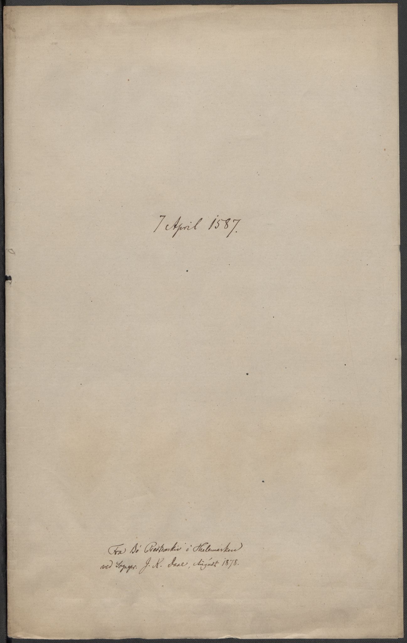 Riksarkivets diplomsamling, AV/RA-EA-5965/F15/L0027: Prestearkiv - Telemark, 1587-1738, p. 3