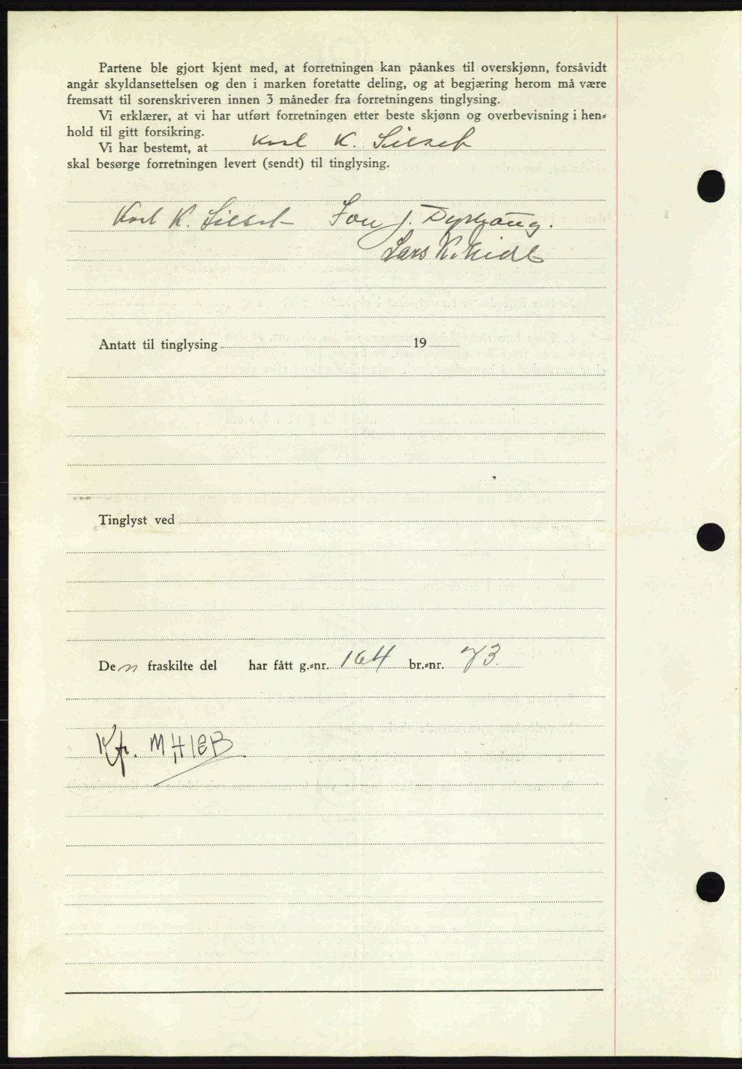 Nordmøre sorenskriveri, AV/SAT-A-4132/1/2/2Ca: Mortgage book no. A91, 1941-1942, Diary no: : 2037/1941