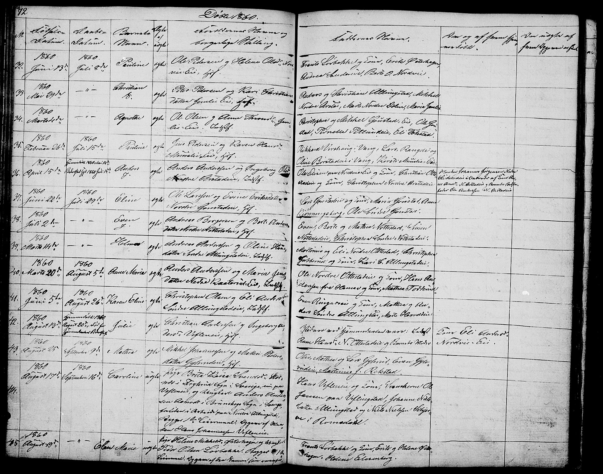 Stange prestekontor, AV/SAH-PREST-002/L/L0002: Parish register (copy) no. 2, 1838-1879, p. 72