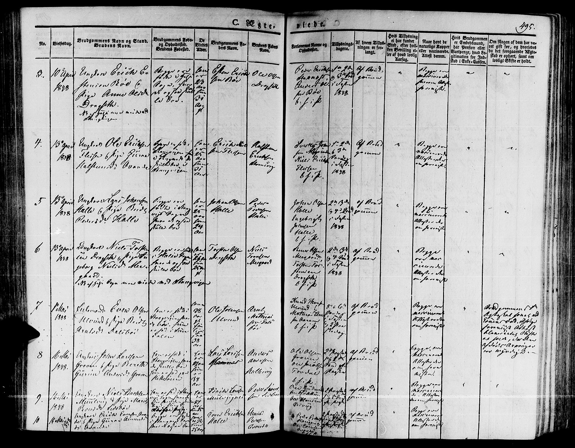 Ministerialprotokoller, klokkerbøker og fødselsregistre - Møre og Romsdal, AV/SAT-A-1454/592/L1024: Parish register (official) no. 592A03 /1, 1831-1849, p. 495