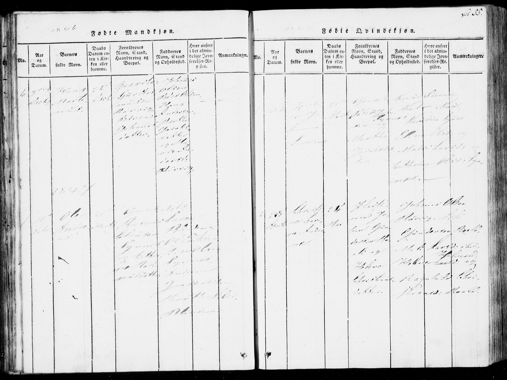 Ministerialprotokoller, klokkerbøker og fødselsregistre - Møre og Romsdal, SAT/A-1454/537/L0517: Parish register (official) no. 537A01, 1818-1862, p. 55