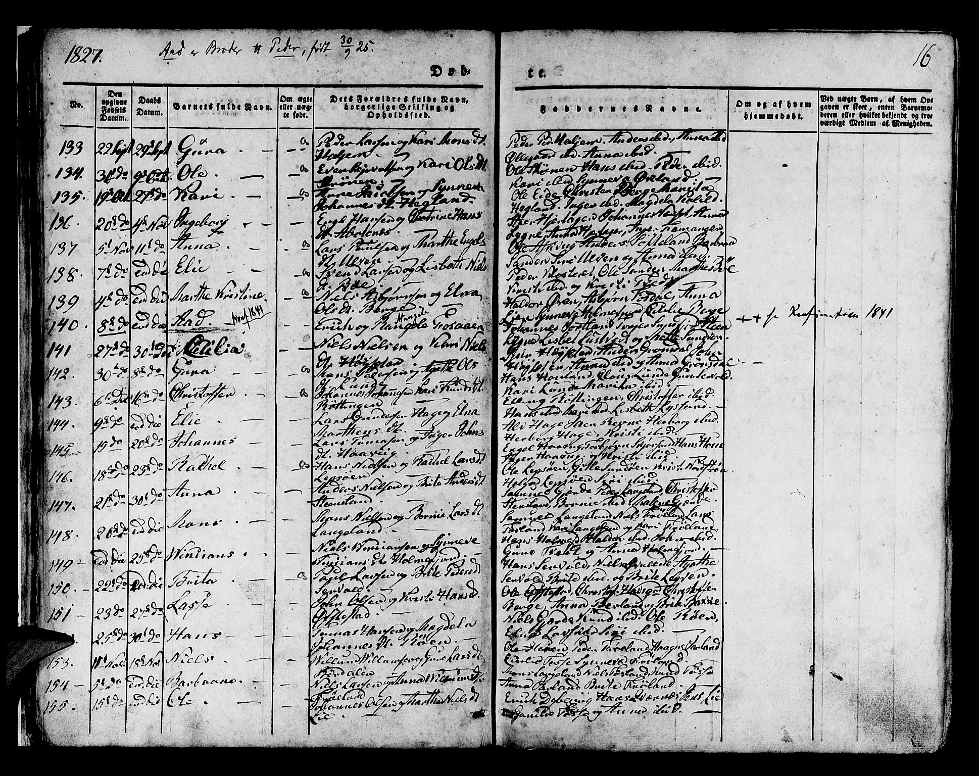 Os sokneprestembete, AV/SAB-A-99929: Parish register (official) no. A 14, 1826-1839, p. 16