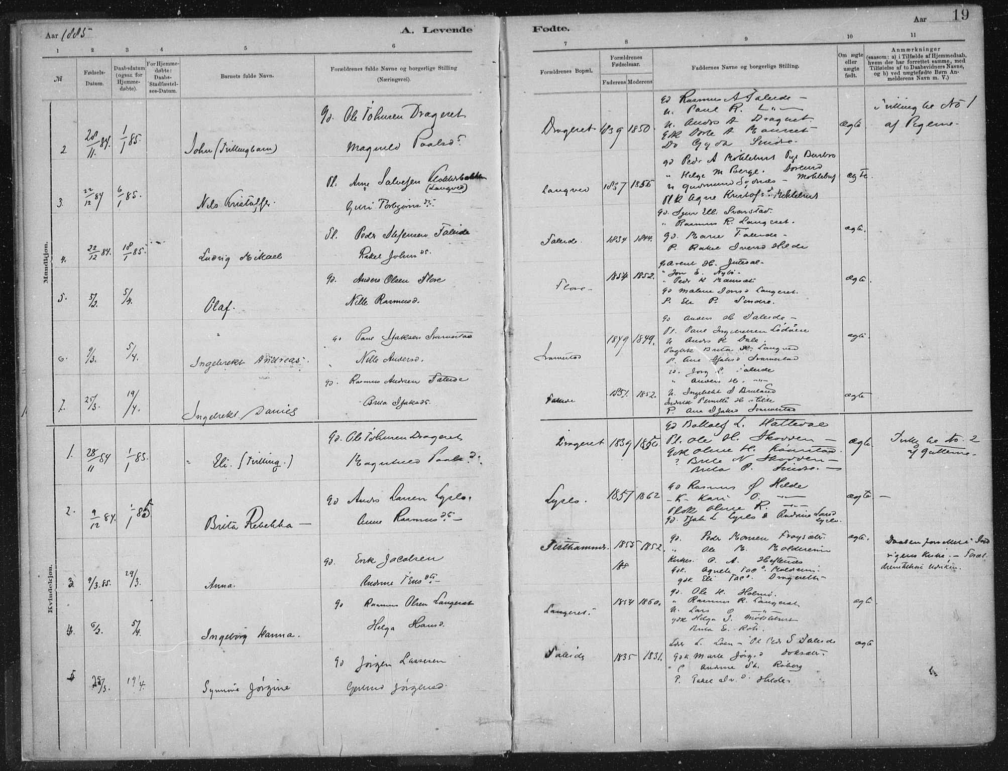 Innvik sokneprestembete, AV/SAB-A-80501: Parish register (official) no. B  1, 1879-1902, p. 19