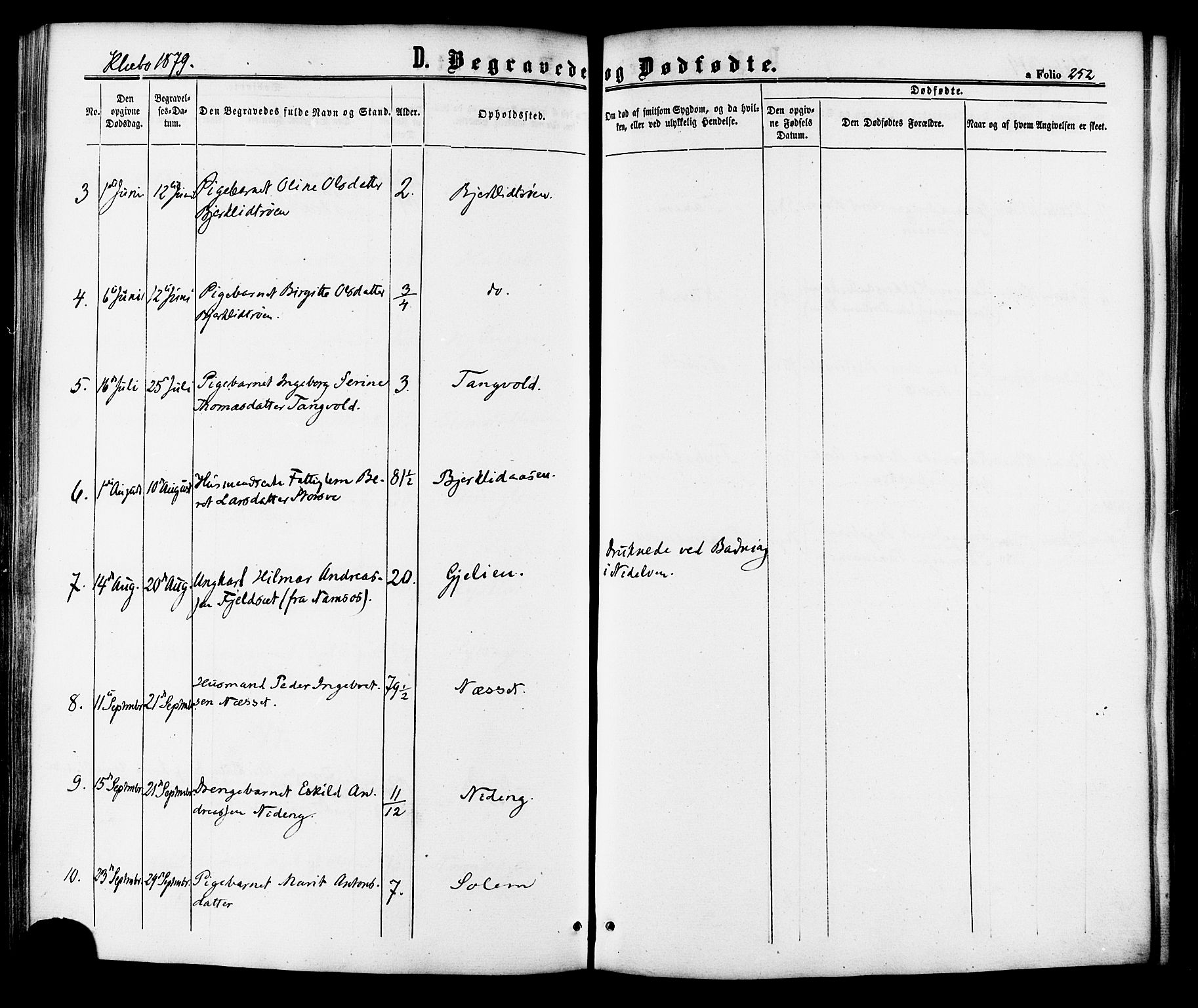 Ministerialprotokoller, klokkerbøker og fødselsregistre - Sør-Trøndelag, SAT/A-1456/618/L0442: Parish register (official) no. 618A06 /1, 1863-1879, p. 252