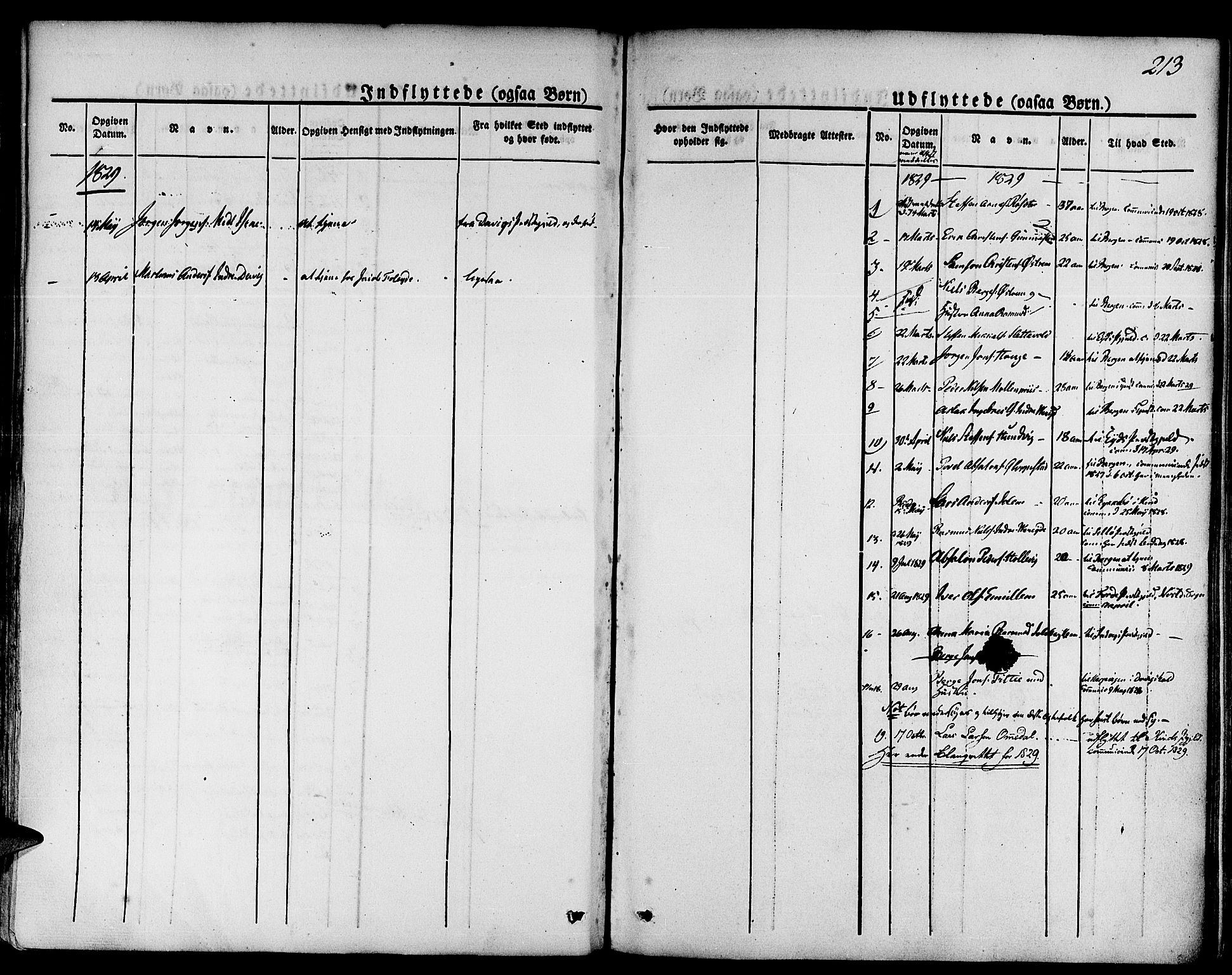 Gloppen sokneprestembete, SAB/A-80101/H/Haa/Haaa/L0007: Parish register (official) no. A 7, 1827-1837, p. 213