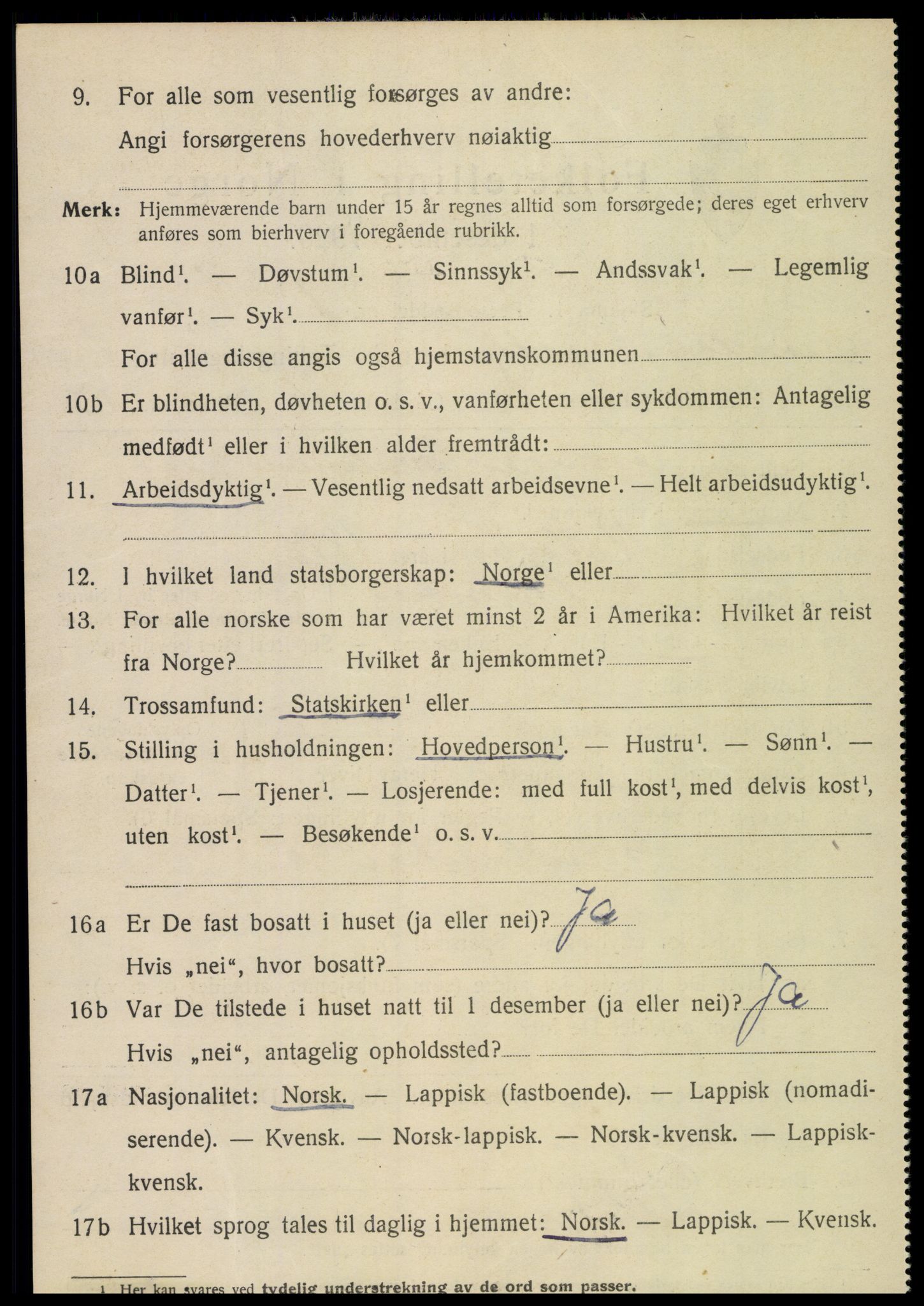 SAT, 1920 census for Tjøtta, 1920, p. 832