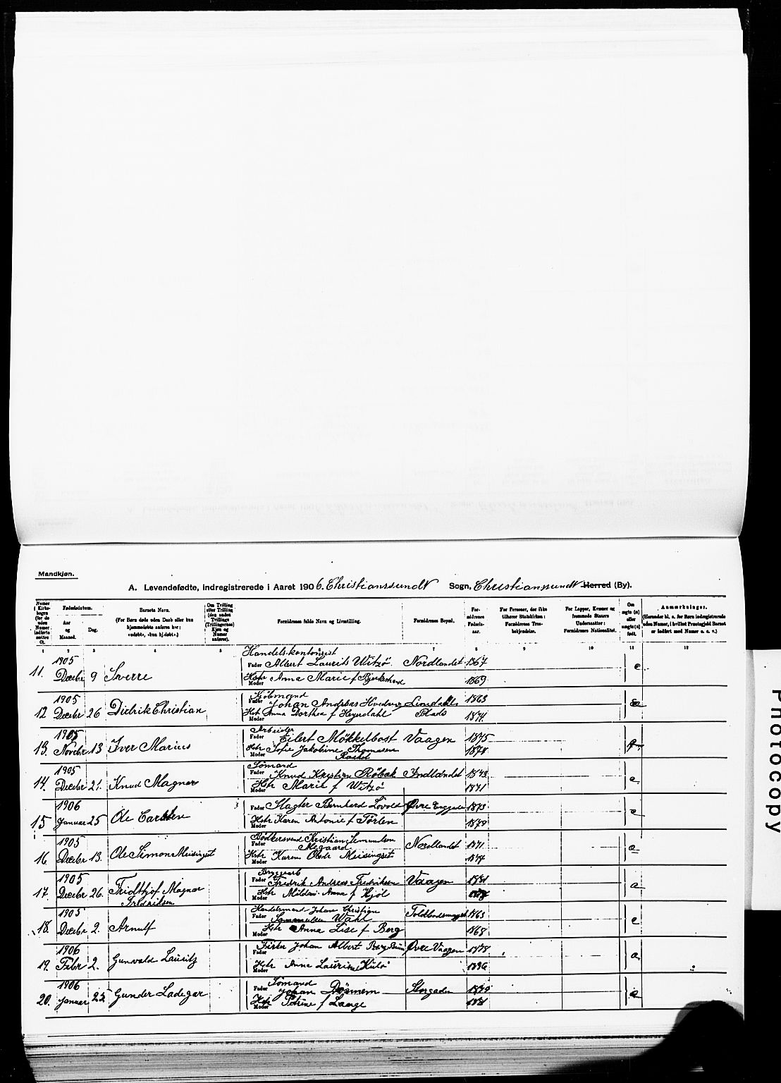 Ministerialprotokoller, klokkerbøker og fødselsregistre - Møre og Romsdal, AV/SAT-A-1454/572/L0858: Parish register (official) no. 572D02, 1903-1912