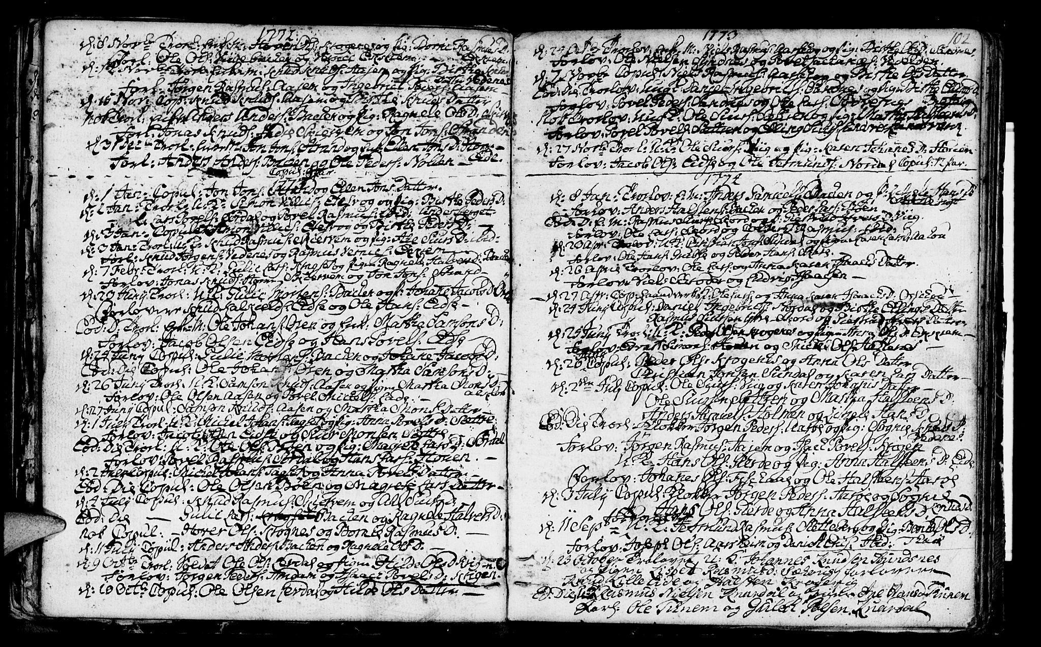 Ministerialprotokoller, klokkerbøker og fødselsregistre - Møre og Romsdal, SAT/A-1454/501/L0002: Parish register (official) no. 501A02, 1760-1816, p. 102