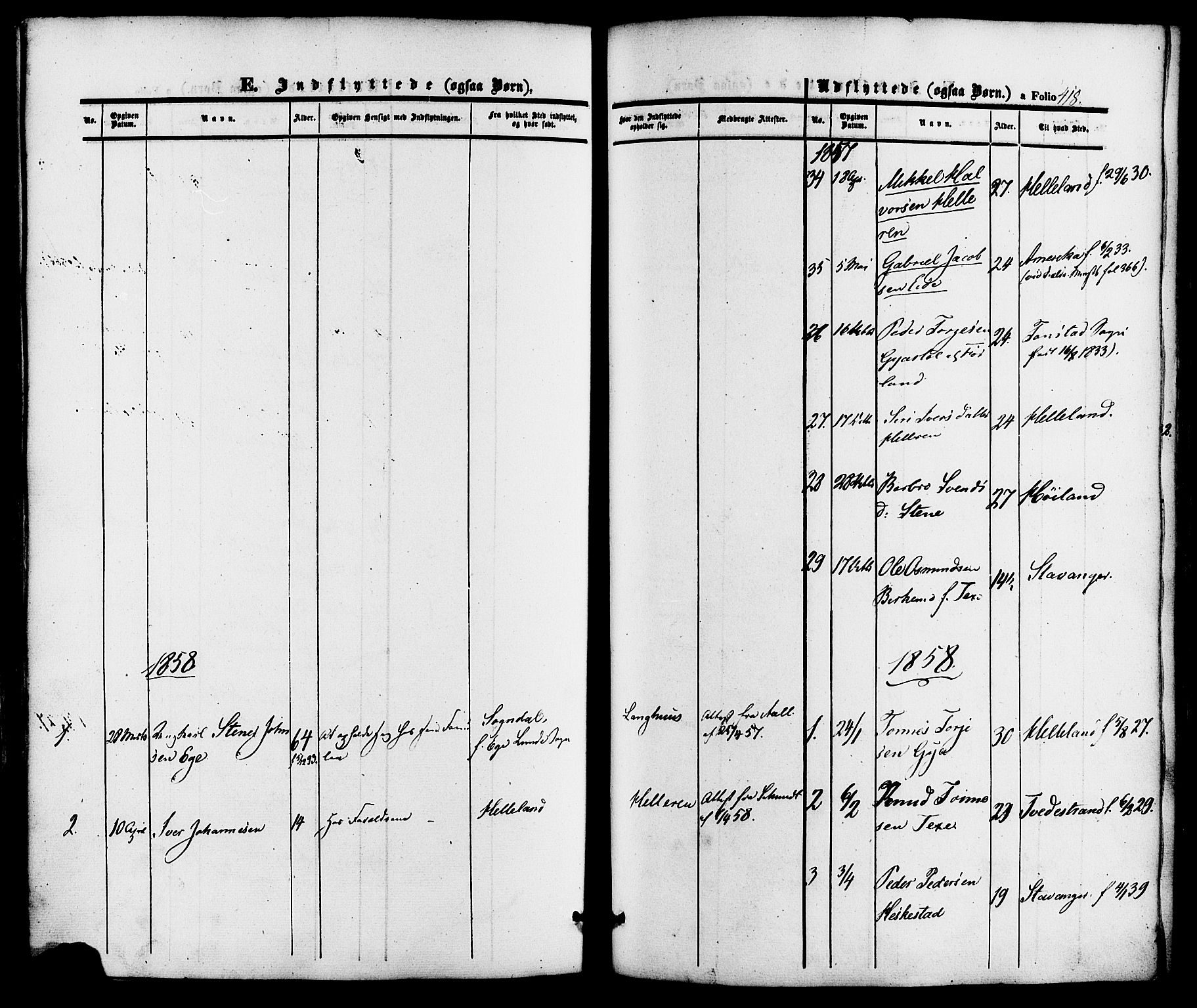 Lund sokneprestkontor, AV/SAST-A-101809/S06/L0010: Parish register (official) no. A 9, 1854-1886, p. 418