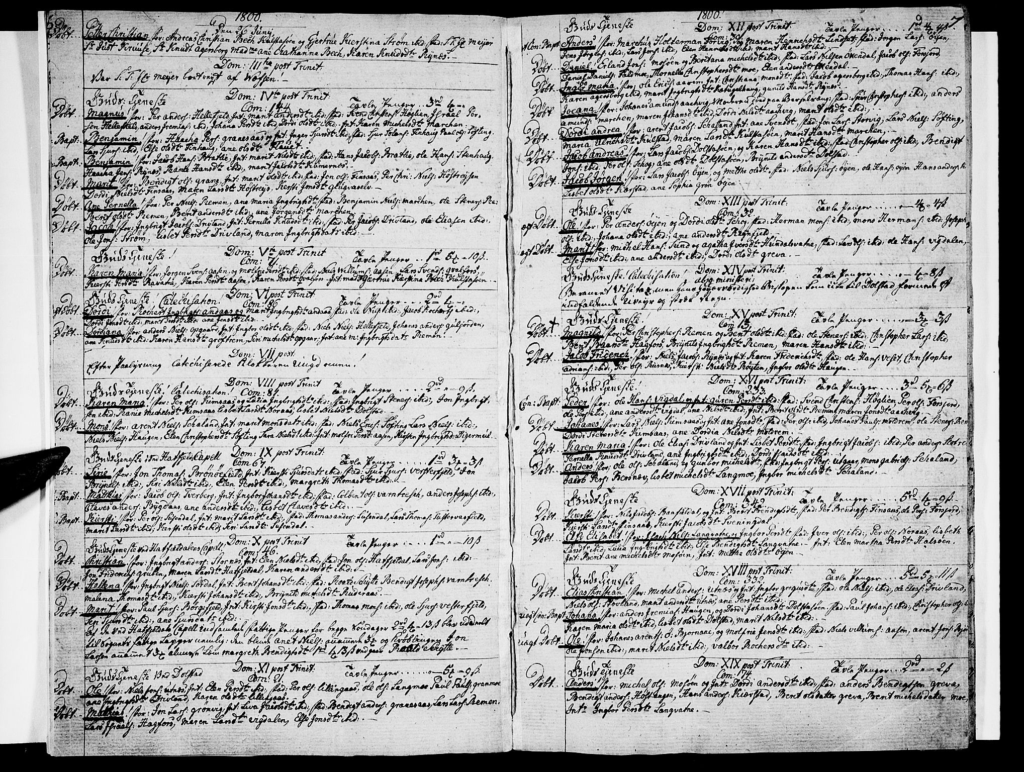 Ministerialprotokoller, klokkerbøker og fødselsregistre - Nordland, SAT/A-1459/820/L0287: Parish register (official) no. 820A08, 1800-1819, p. 6-7