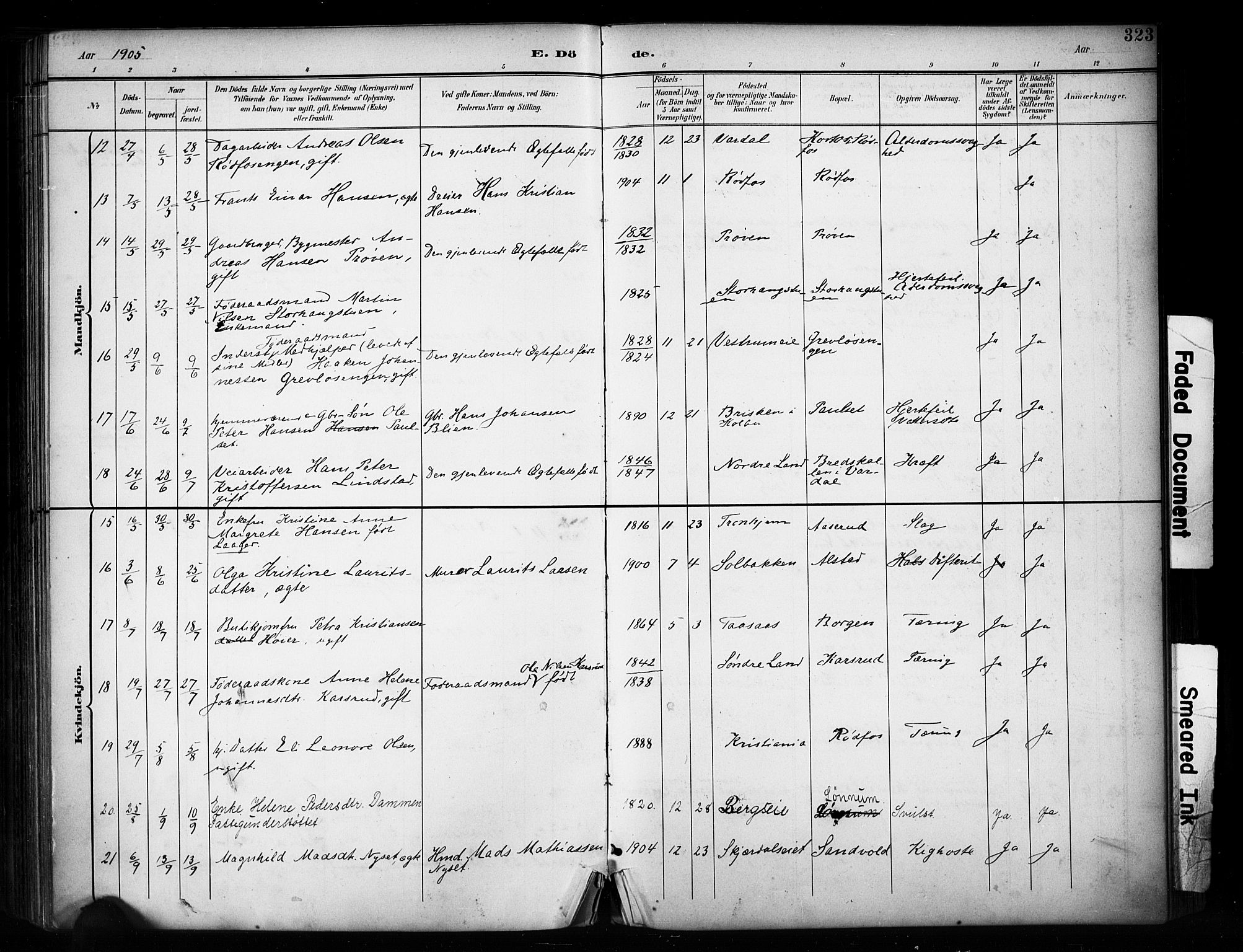 Vestre Toten prestekontor, AV/SAH-PREST-108/H/Ha/Haa/L0011: Parish register (official) no. 11, 1895-1906, p. 323