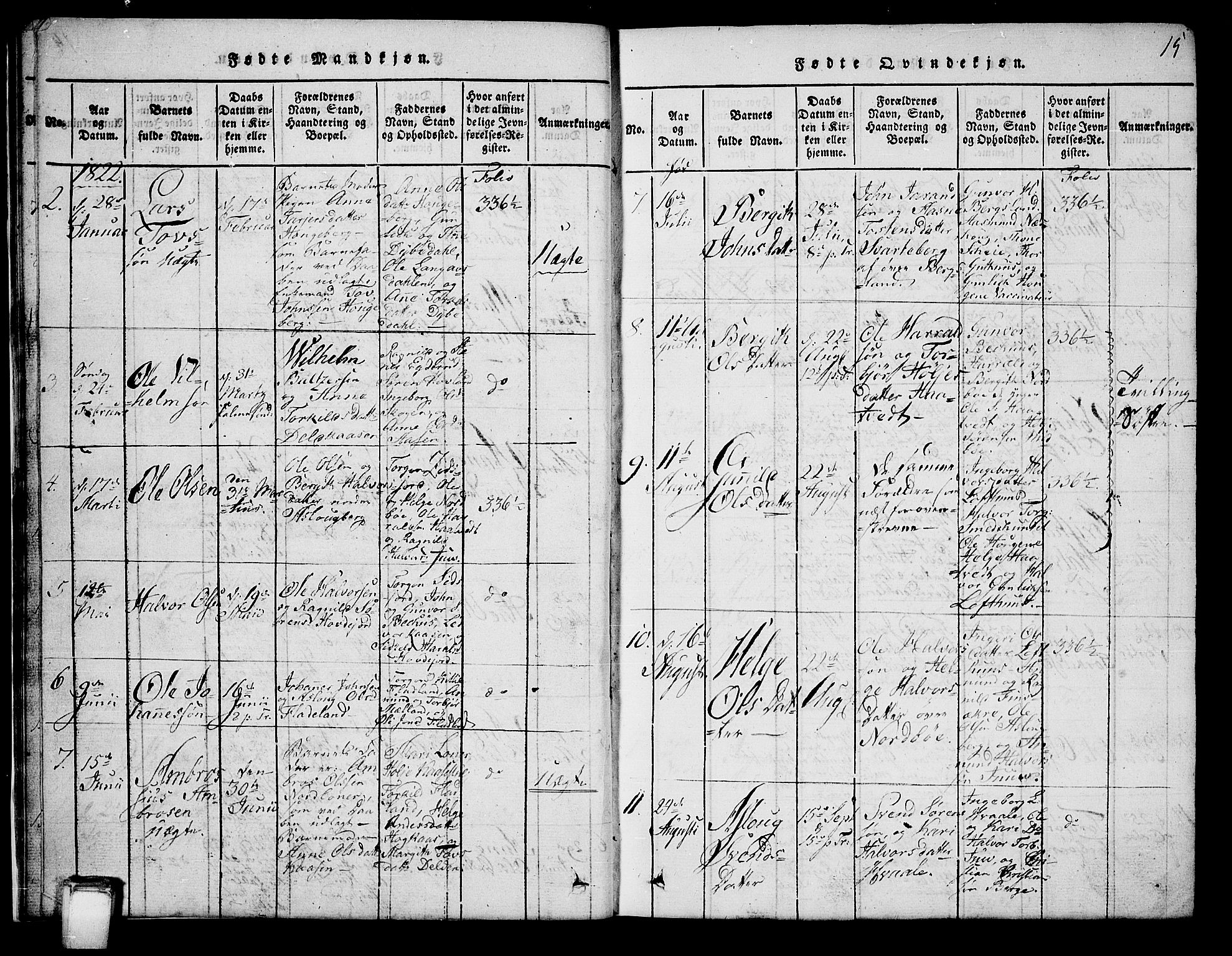 Hjartdal kirkebøker, SAKO/A-270/G/Ga/L0001: Parish register (copy) no. I 1, 1815-1842, p. 15