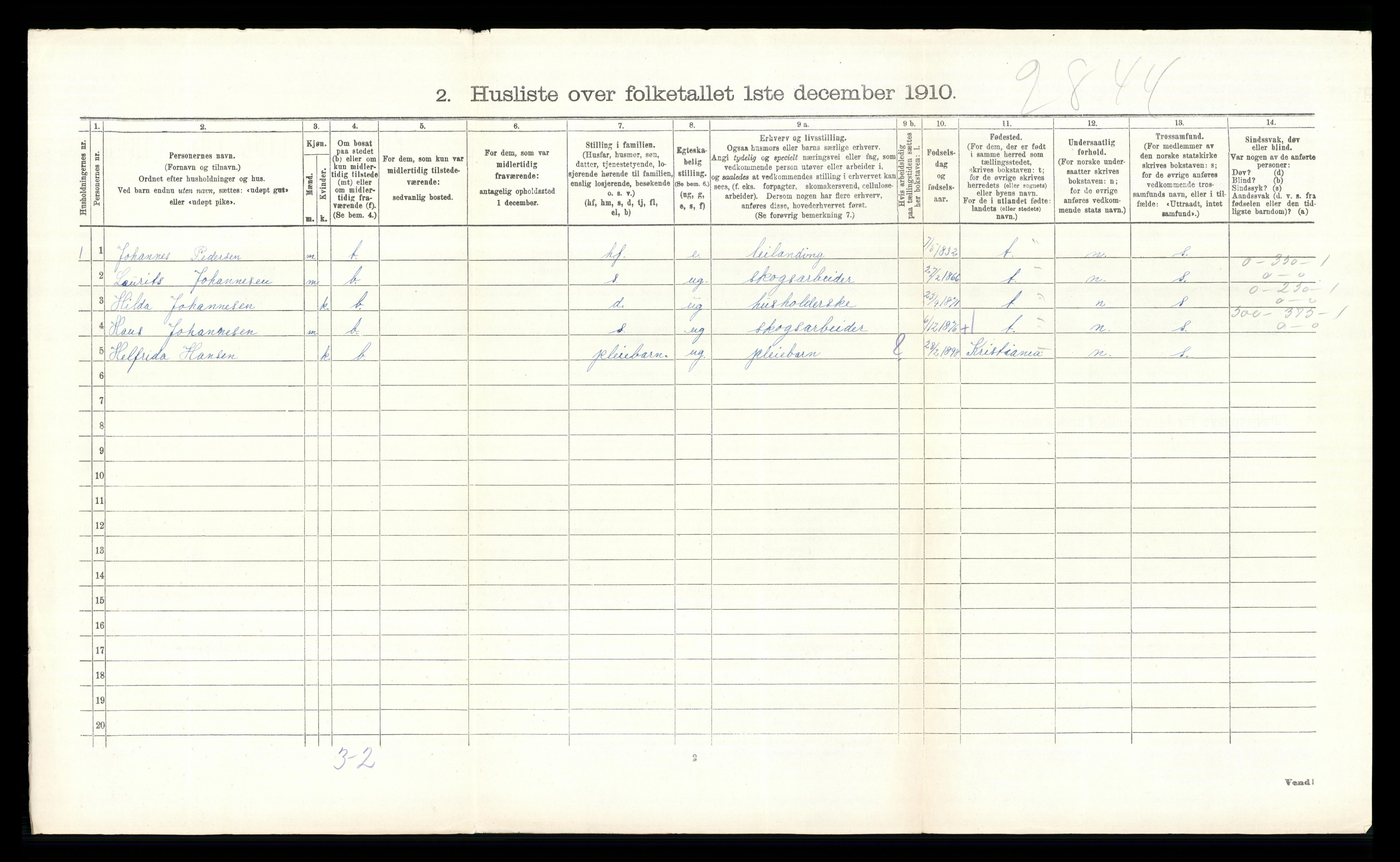 RA, 1910 census for Hurdal, 1910, p. 459