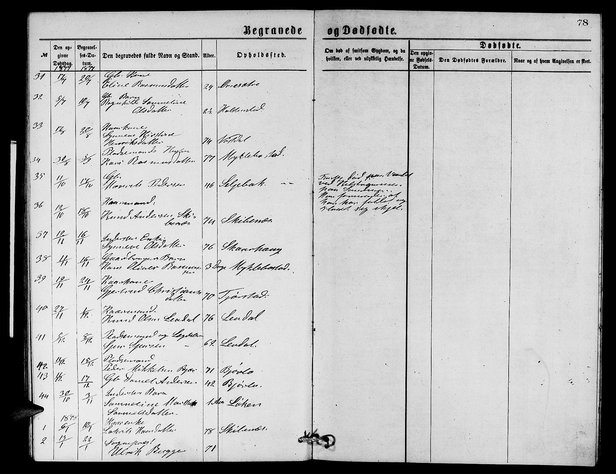 Eid sokneprestembete, SAB/A-82301/H/Hab/Habb/L0001: Parish register (copy) no. B 1, 1877-1882, p. 78