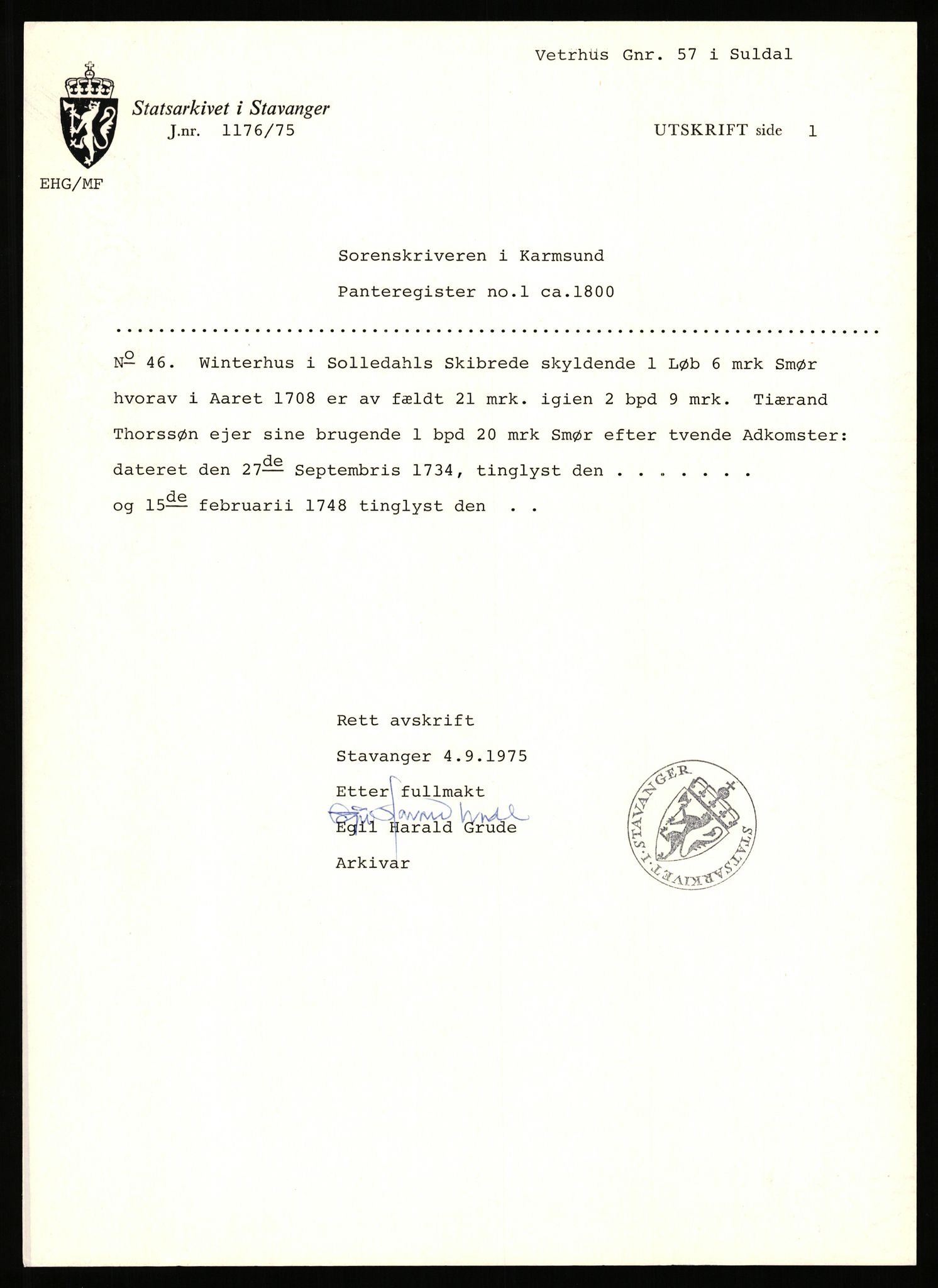 Statsarkivet i Stavanger, AV/SAST-A-101971/03/Y/Yj/L0094: Avskrifter sortert etter gårdsnavn: Vetrhus - Vik i Nerstrand, 1750-1930, p. 67