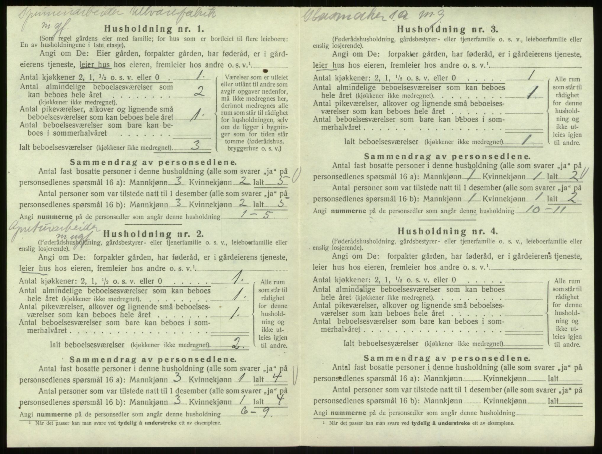 SAB, 1920 census for Bruvik, 1920, p. 805