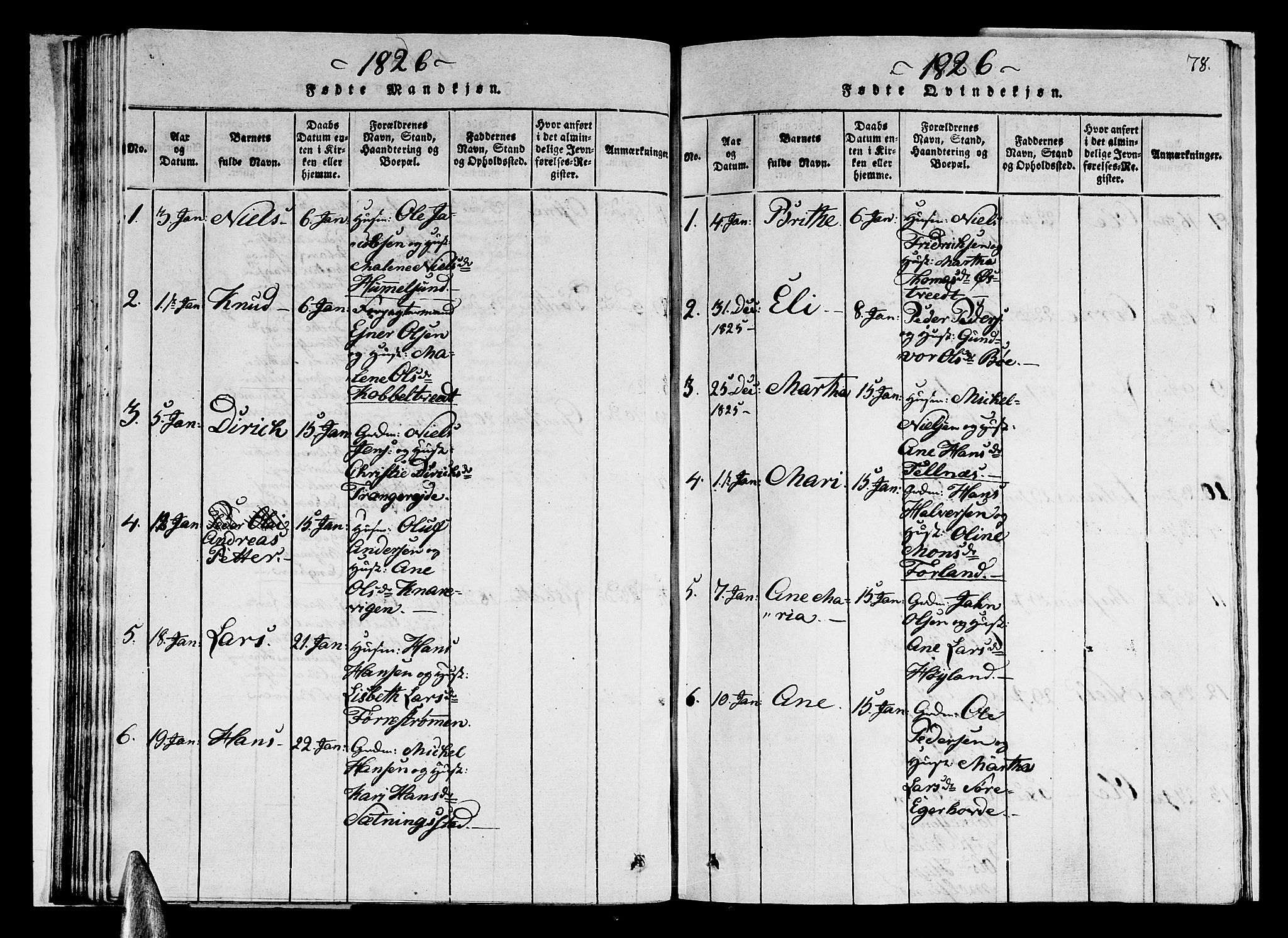 Sund sokneprestembete, SAB/A-99930: Parish register (copy) no. A 1, 1816-1827, p. 78