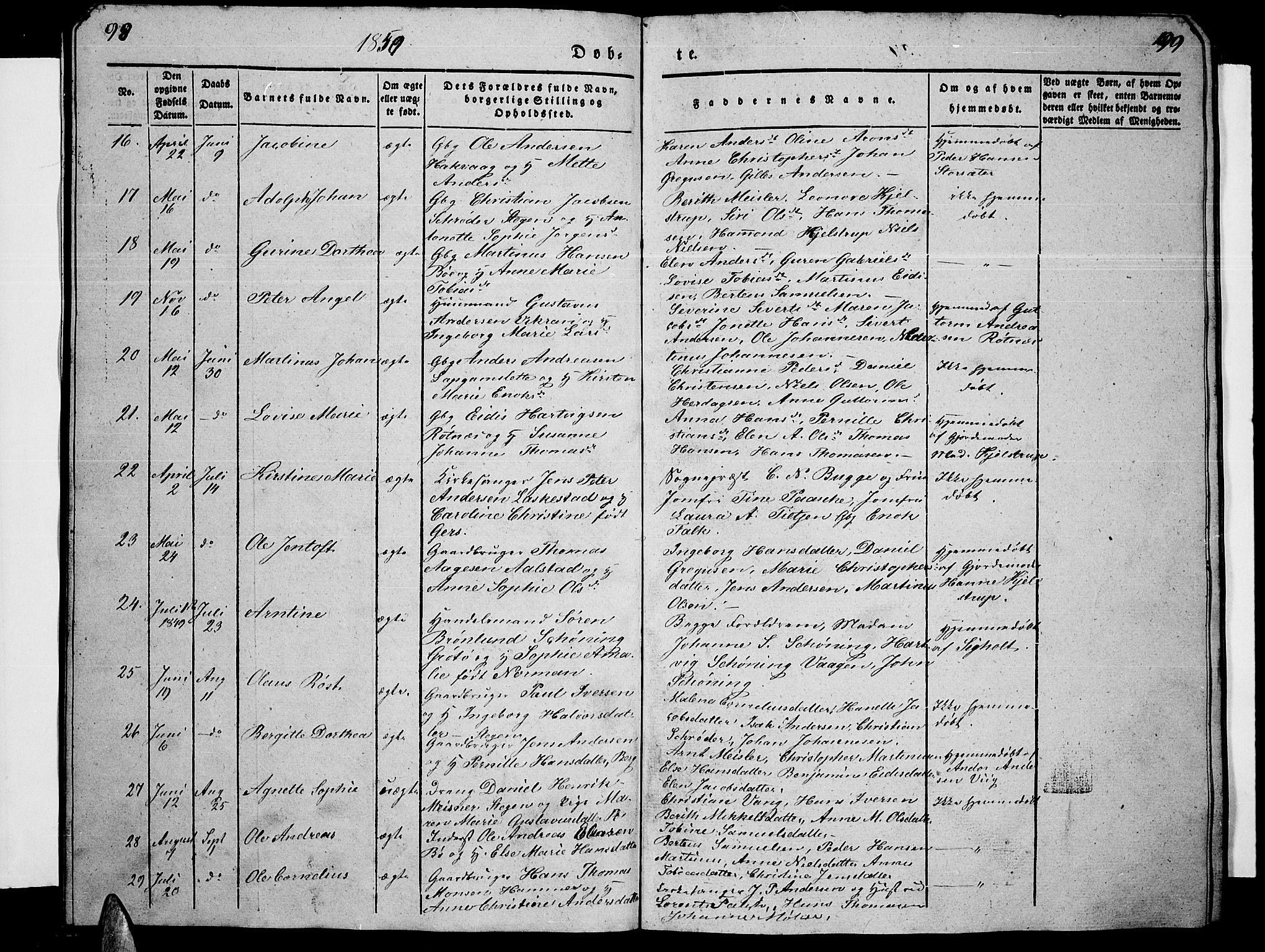 Ministerialprotokoller, klokkerbøker og fødselsregistre - Nordland, AV/SAT-A-1459/855/L0813: Parish register (copy) no. 855C02, 1836-1850, p. 98-99