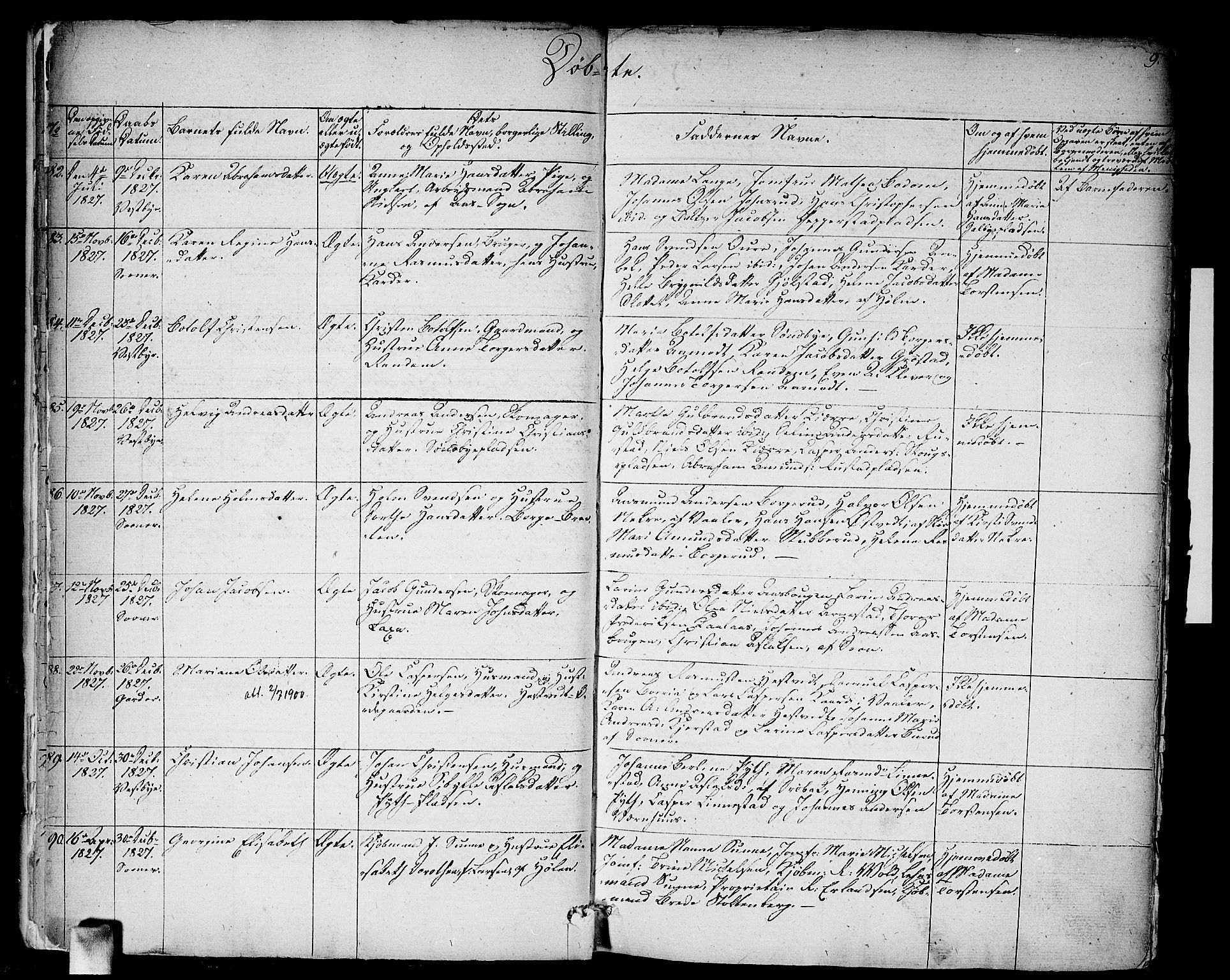 Vestby prestekontor Kirkebøker, AV/SAO-A-10893/F/Fa/L0006: Parish register (official) no. I 6, 1827-1849, p. 9