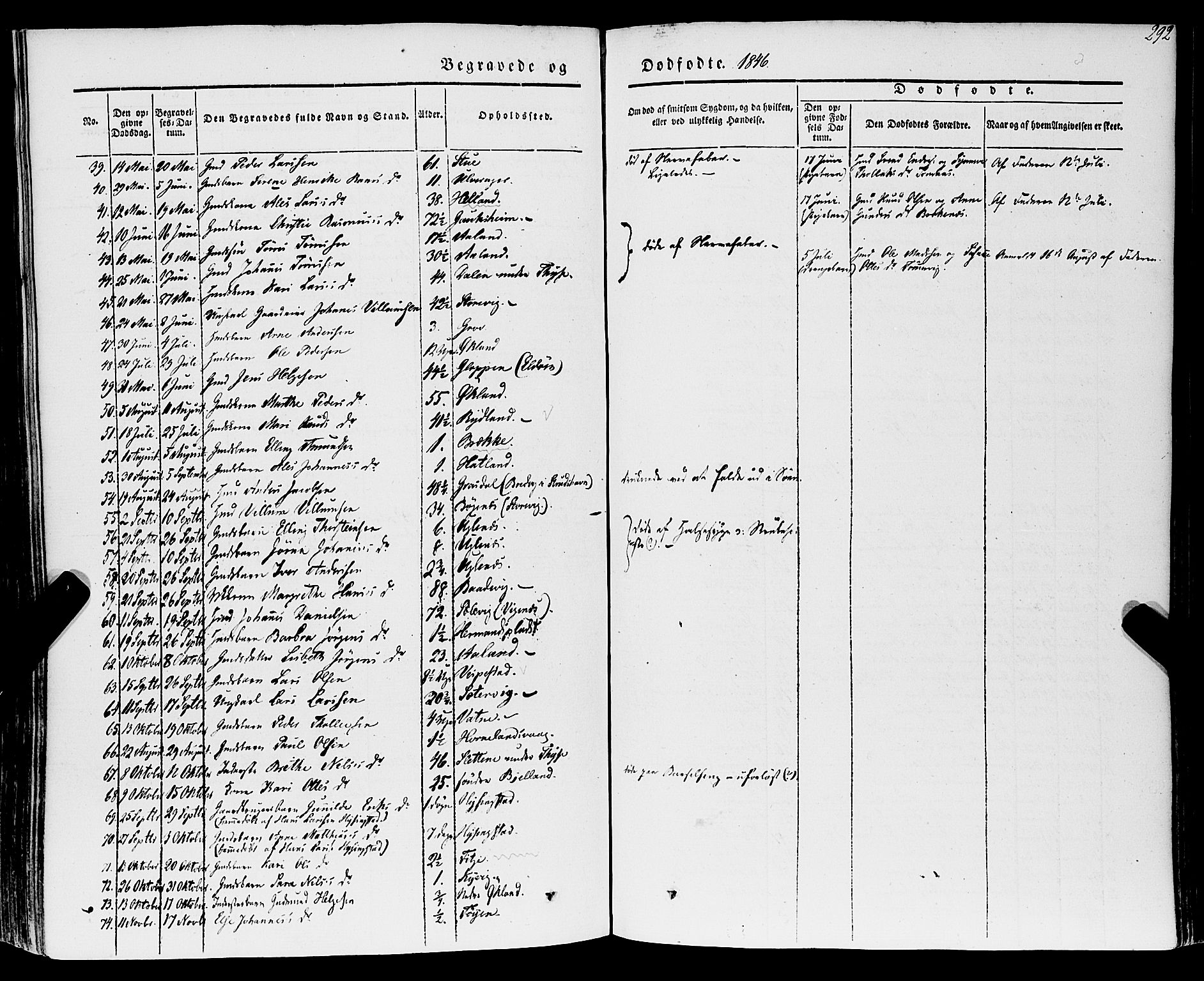 Stord sokneprestembete, SAB/A-78201/H/Haa: Parish register (official) no. A 7, 1841-1861, p. 292