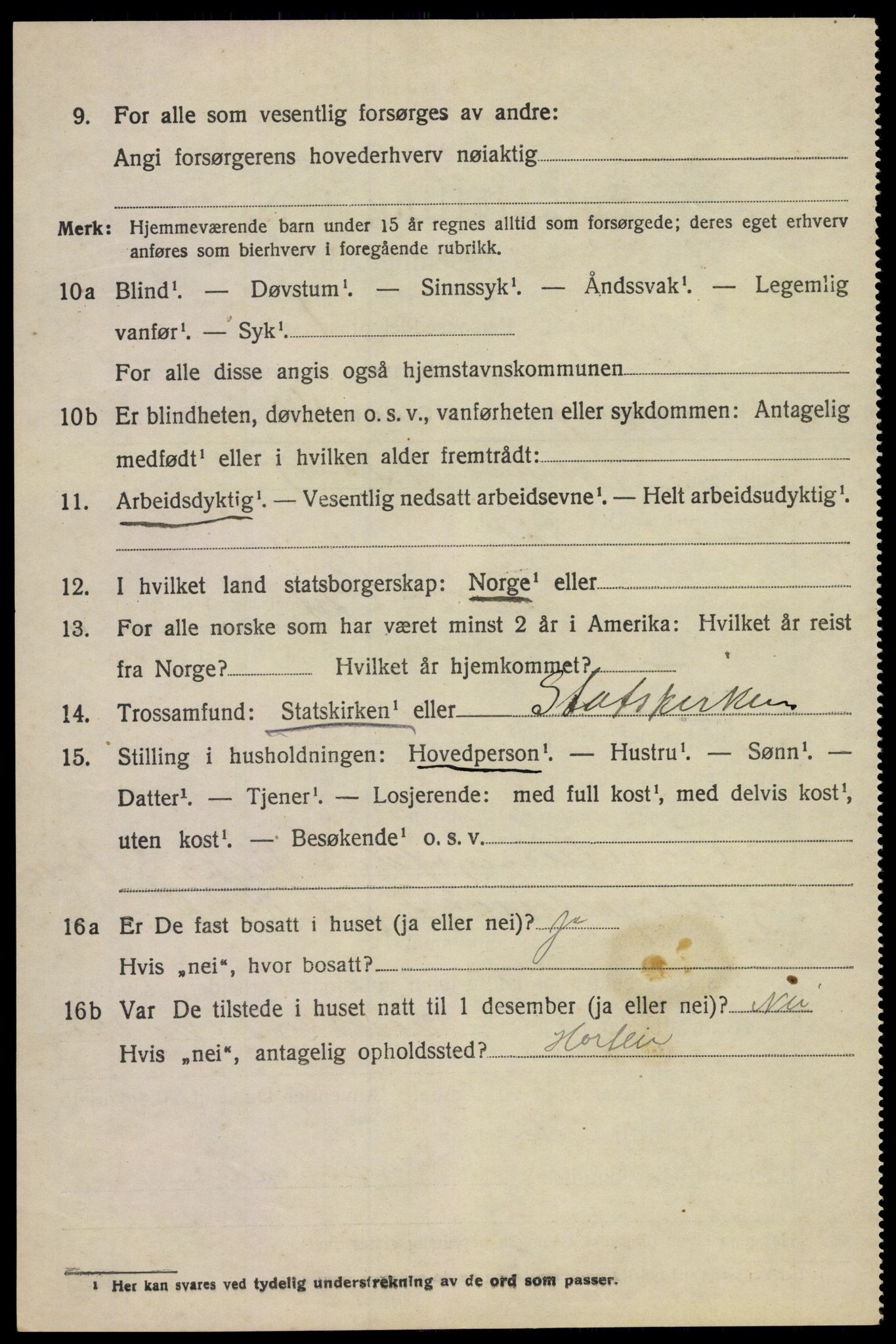 SAKO, 1920 census for Våle, 1920, p. 3143