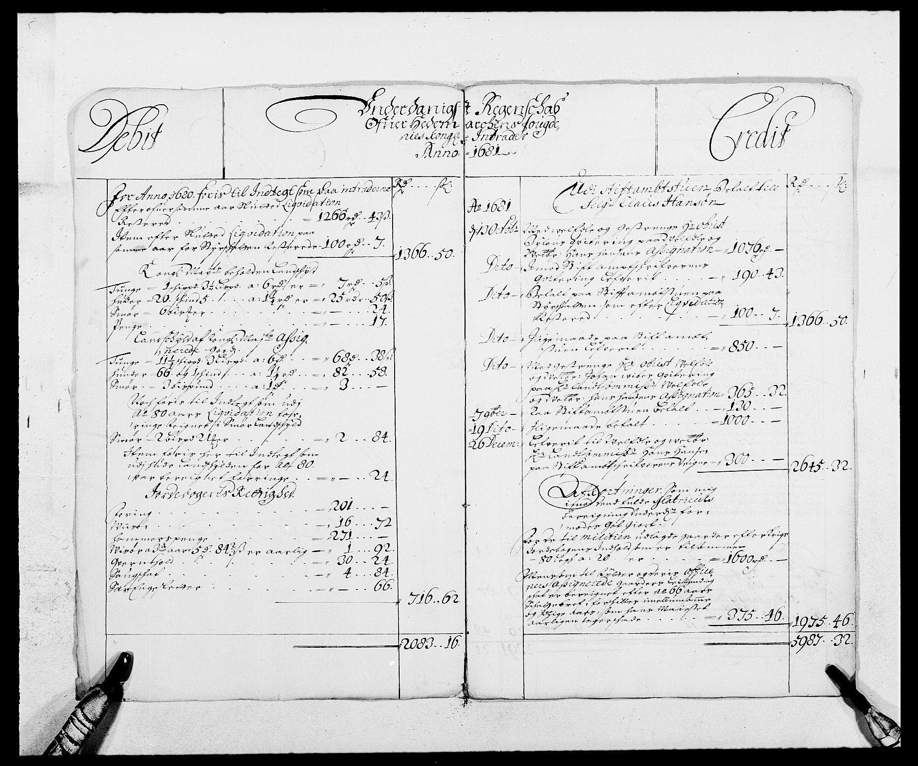 Rentekammeret inntil 1814, Reviderte regnskaper, Fogderegnskap, AV/RA-EA-4092/R16/L1021: Fogderegnskap Hedmark, 1681, p. 2