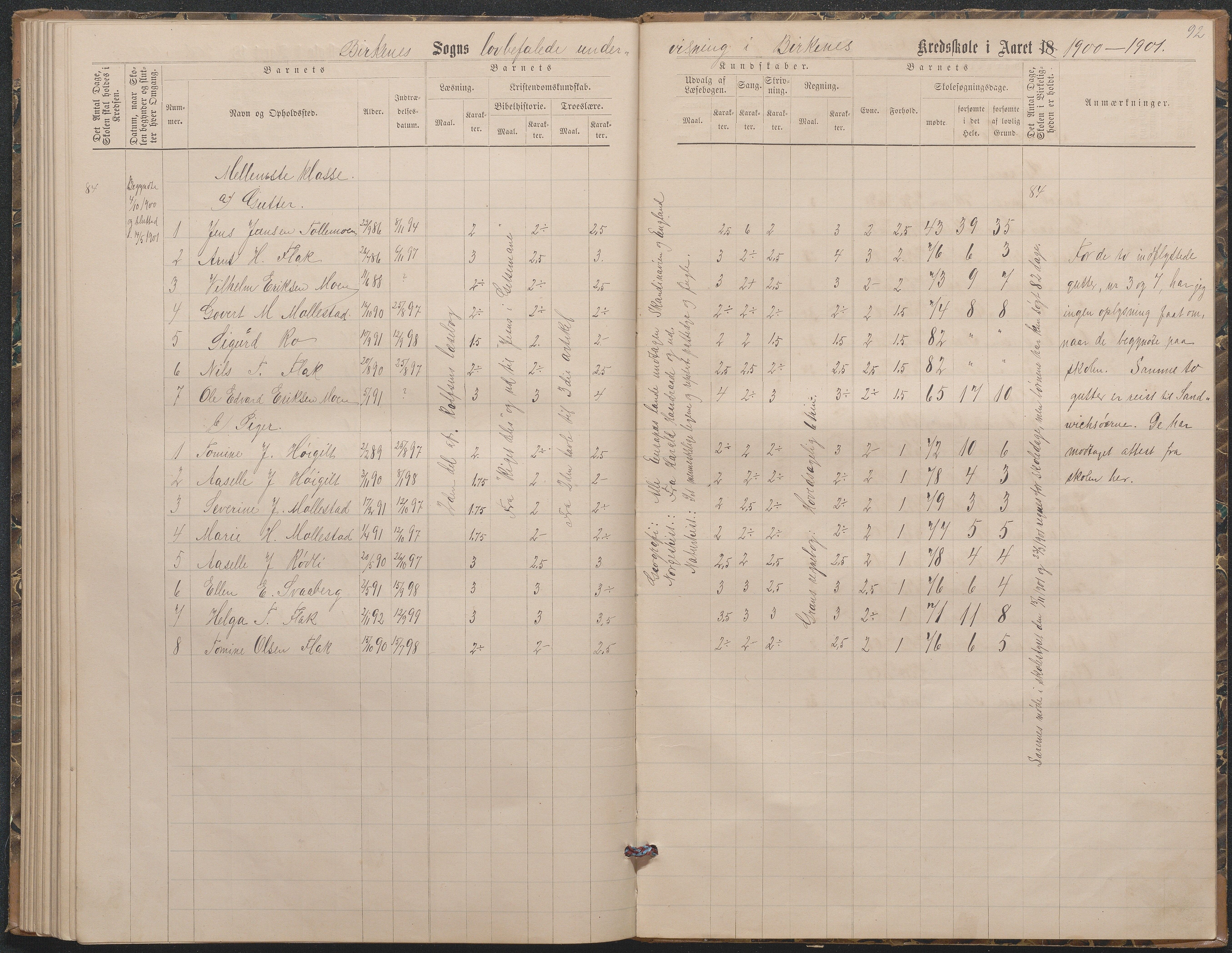 Birkenes kommune, Birkenes krets/Birkeland folkeskole frem til 1991, AAKS/KA0928-550a_91/F02/L0003: Skoleprotokoll, 1879-1891, p. 90